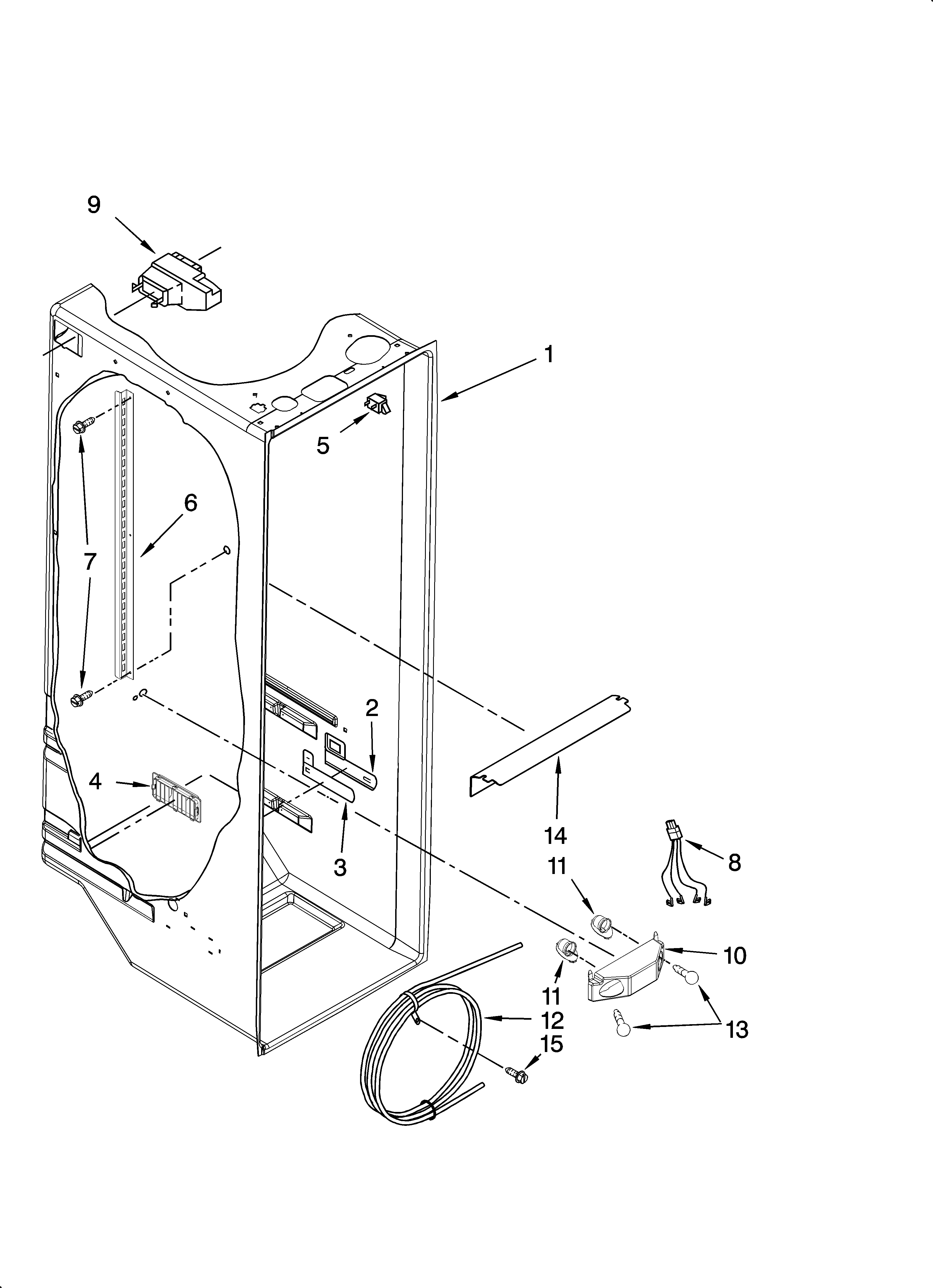 Whirlpool GD5RHAXTQ01 refrigerator liner parts diagram