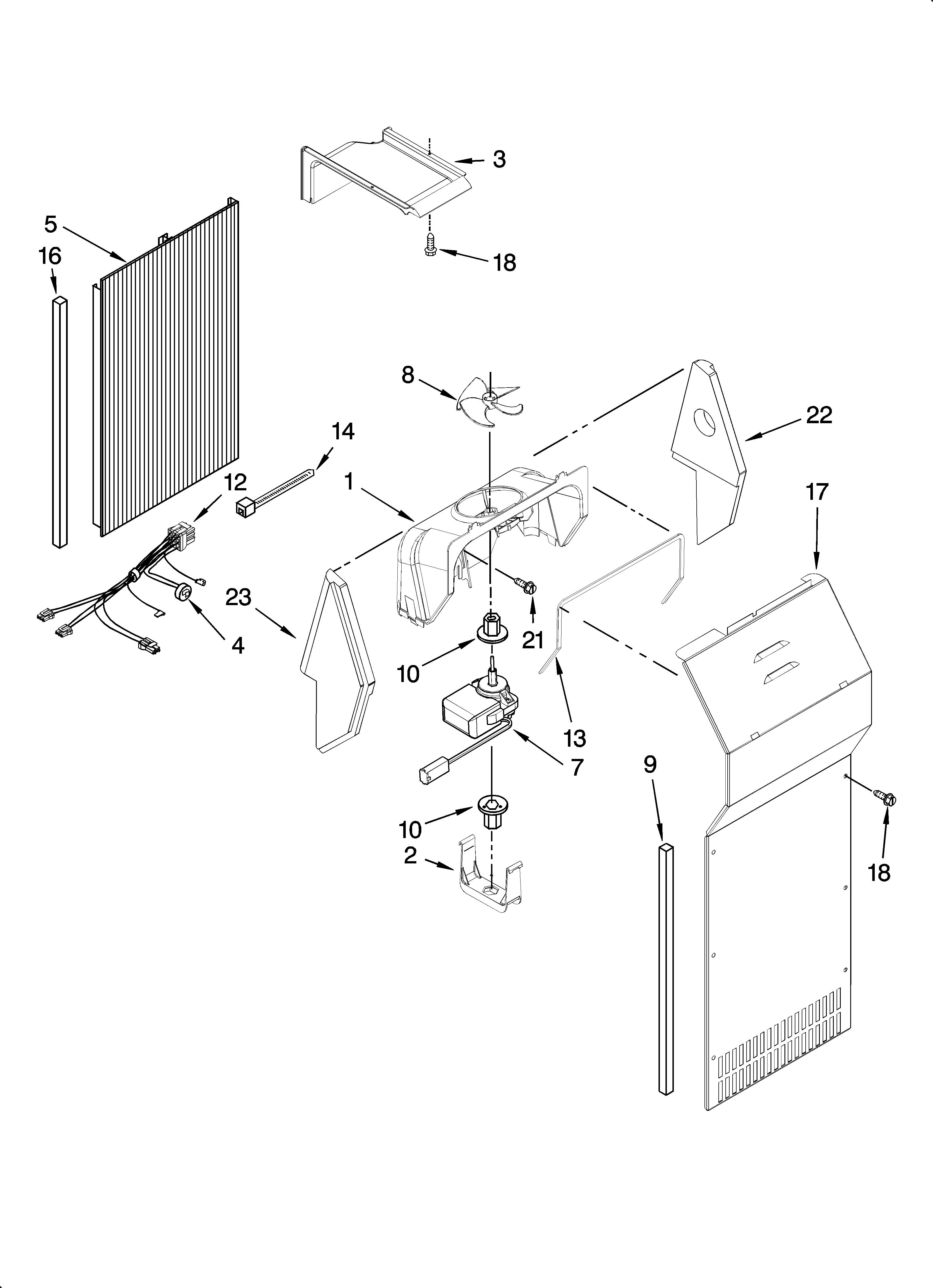 Whirlpool GD5RHAXTQ01 air flow parts diagram