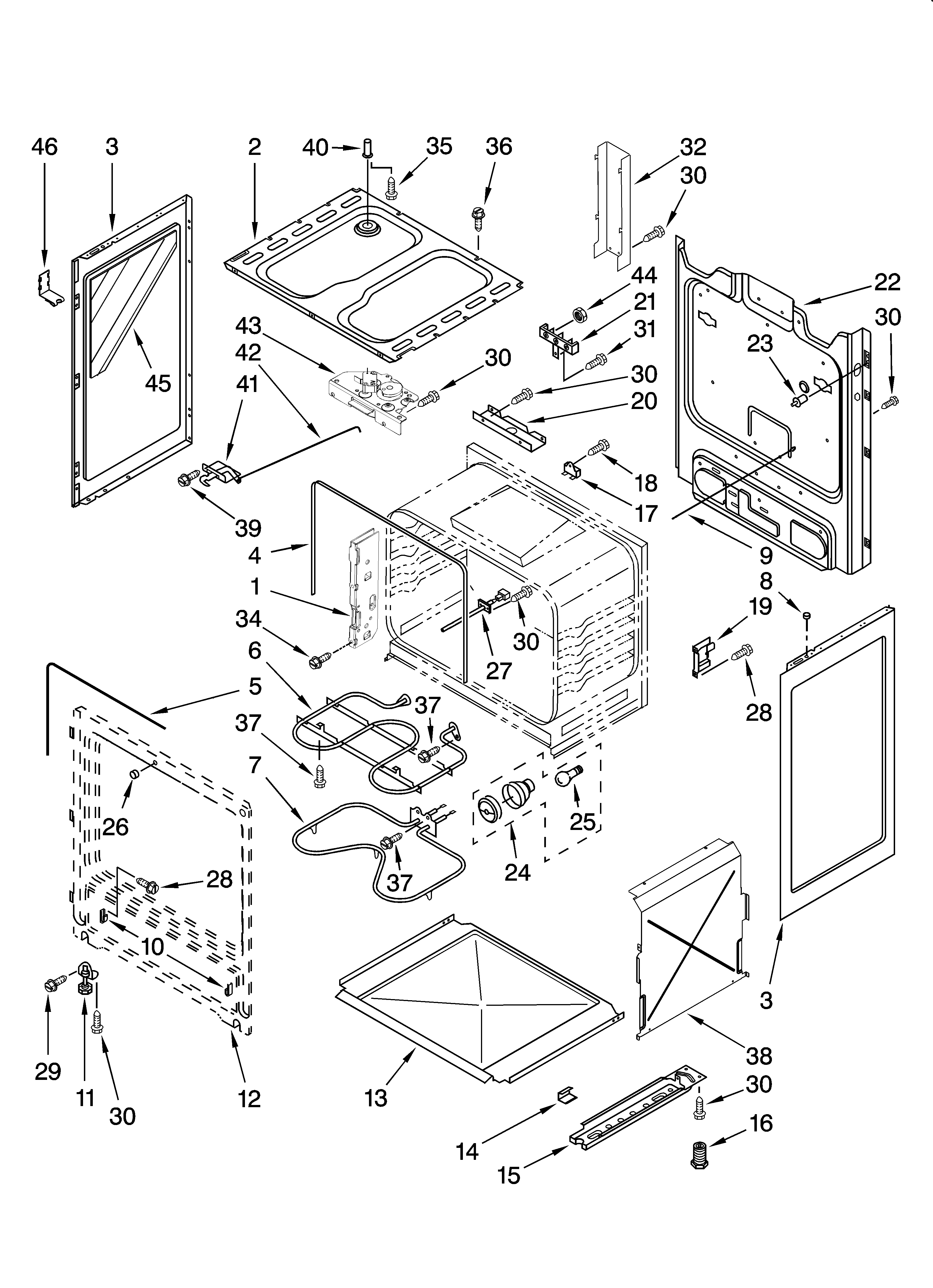 Whirlpool RF263LXTB0 chassis parts diagram