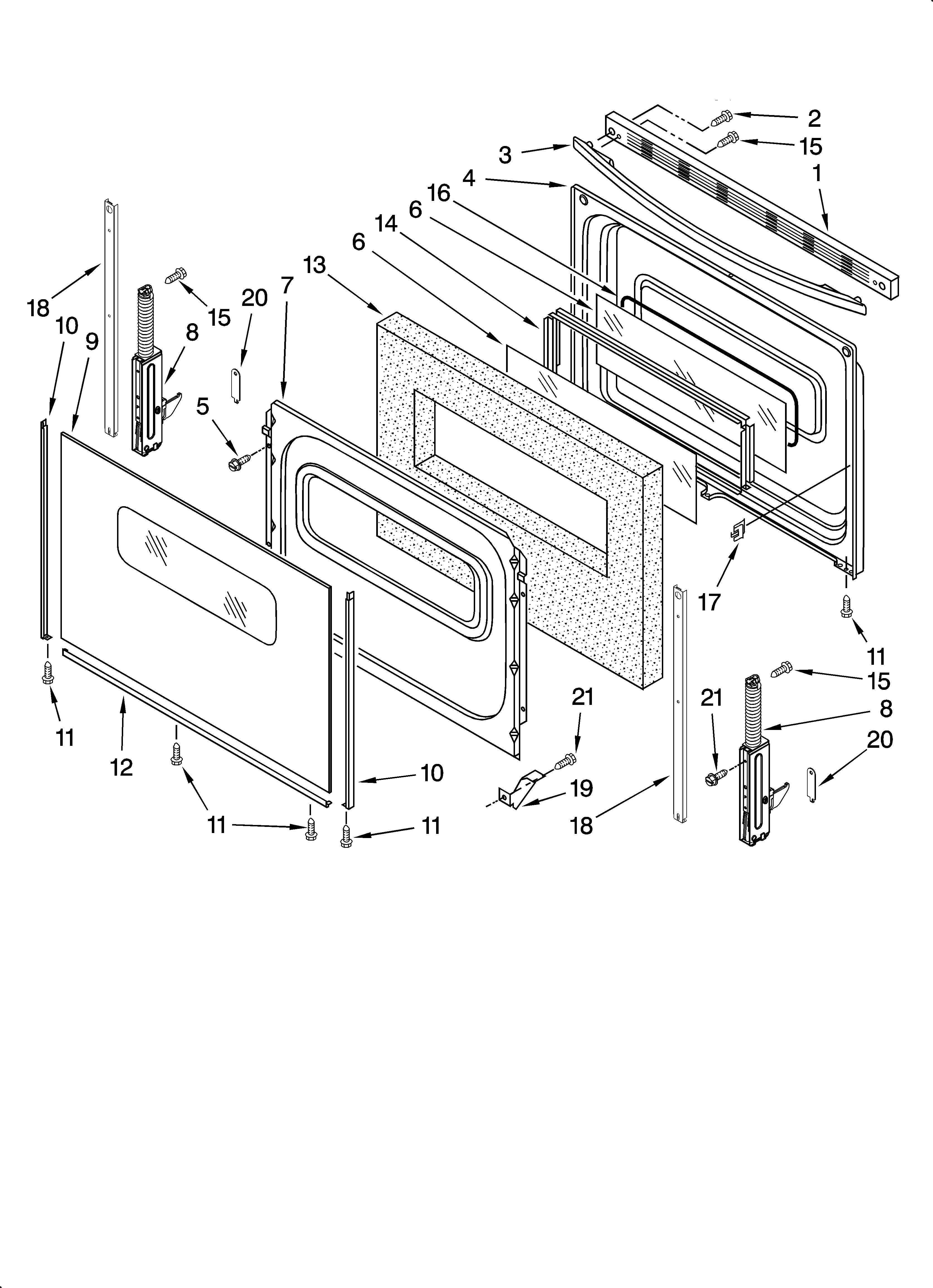 Whirlpool RF263LXTB0 door parts, optional parts (not included) diagram