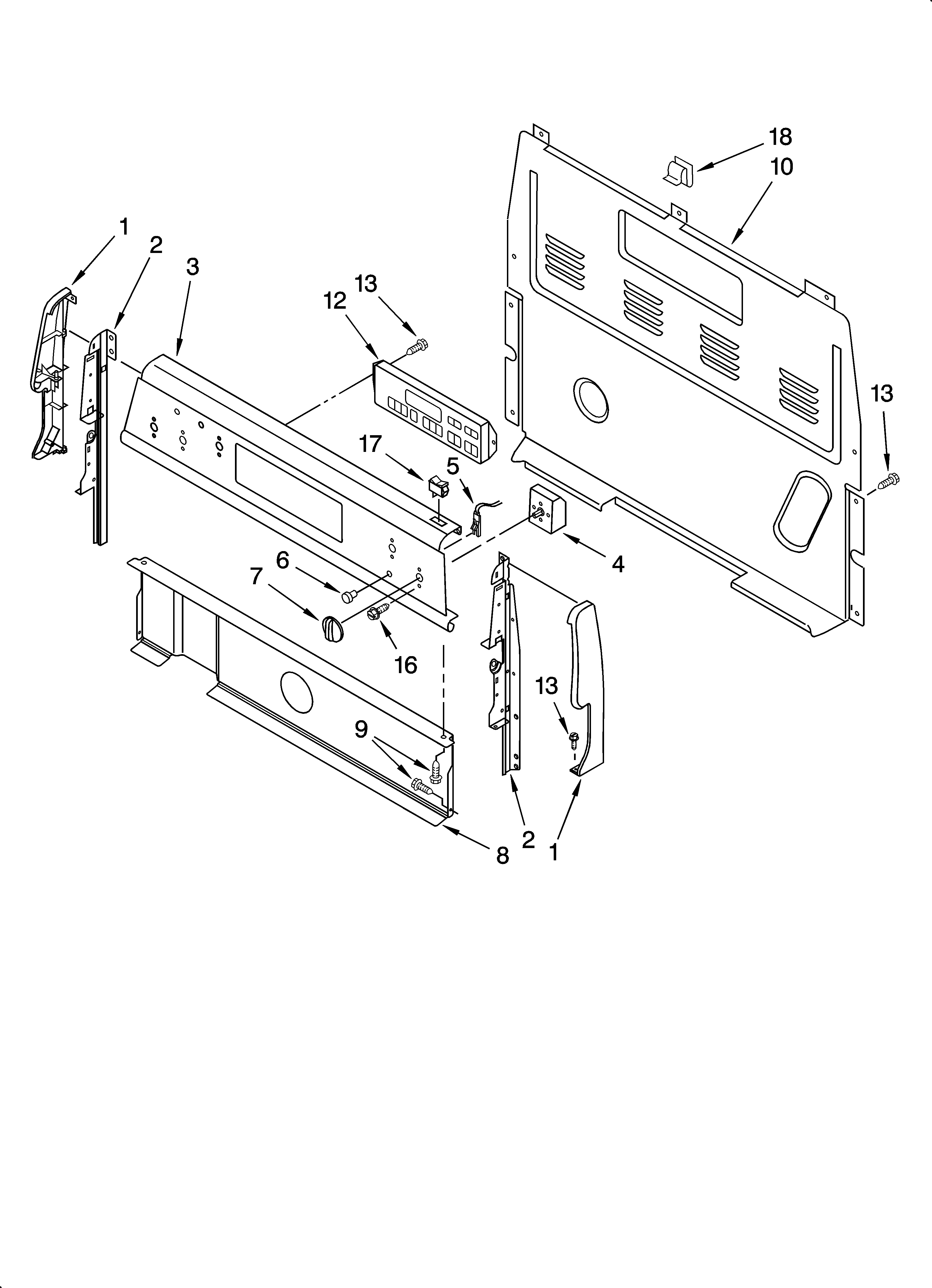 Estate TES326RD3 control panel parts diagram