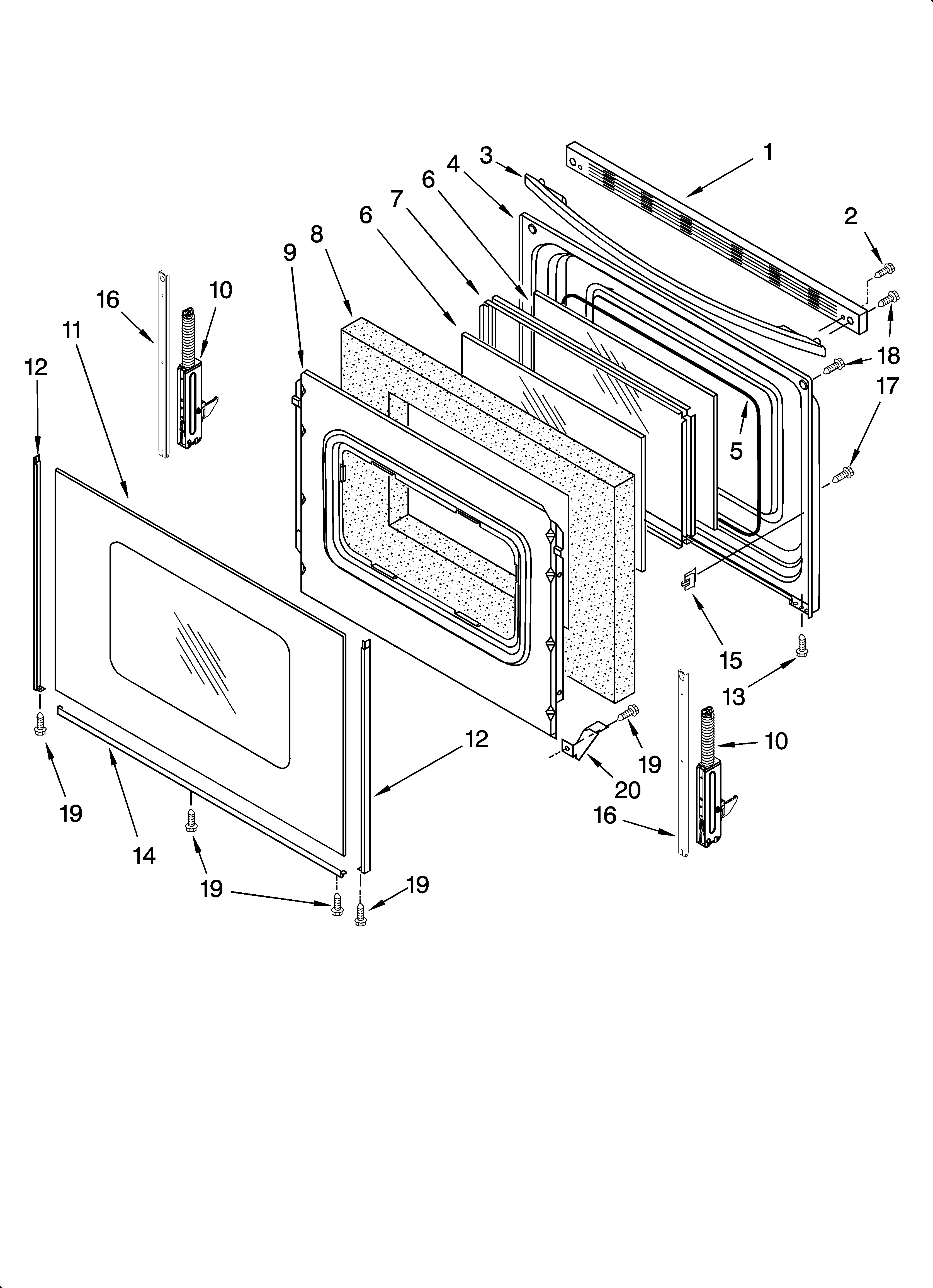 Estate TES326RD3 door parts, optional parts (not included) diagram