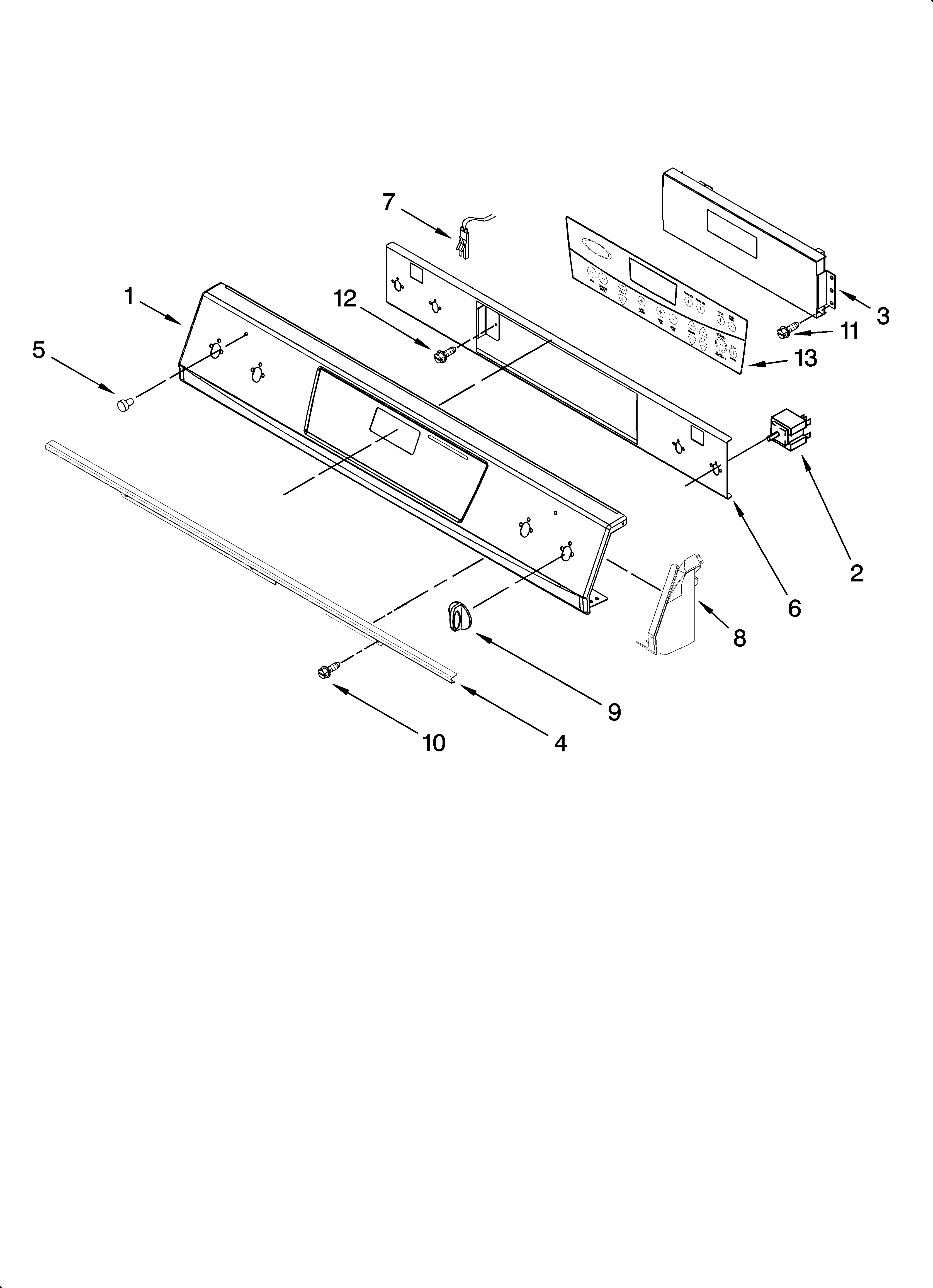 Whirlpool YGY398LXPB03 control panel parts diagram