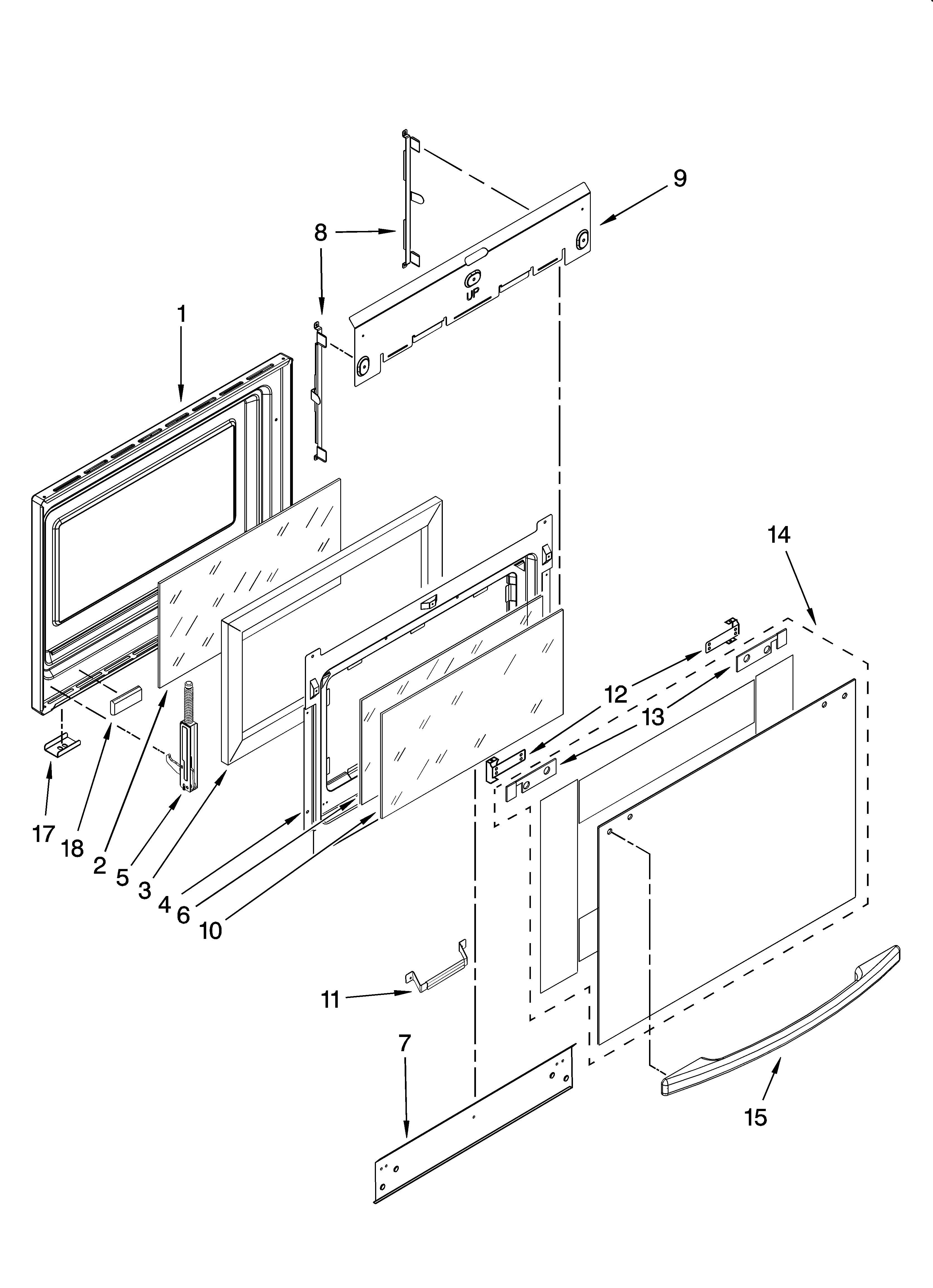 Whirlpool YGY398LXPB03 door parts diagram