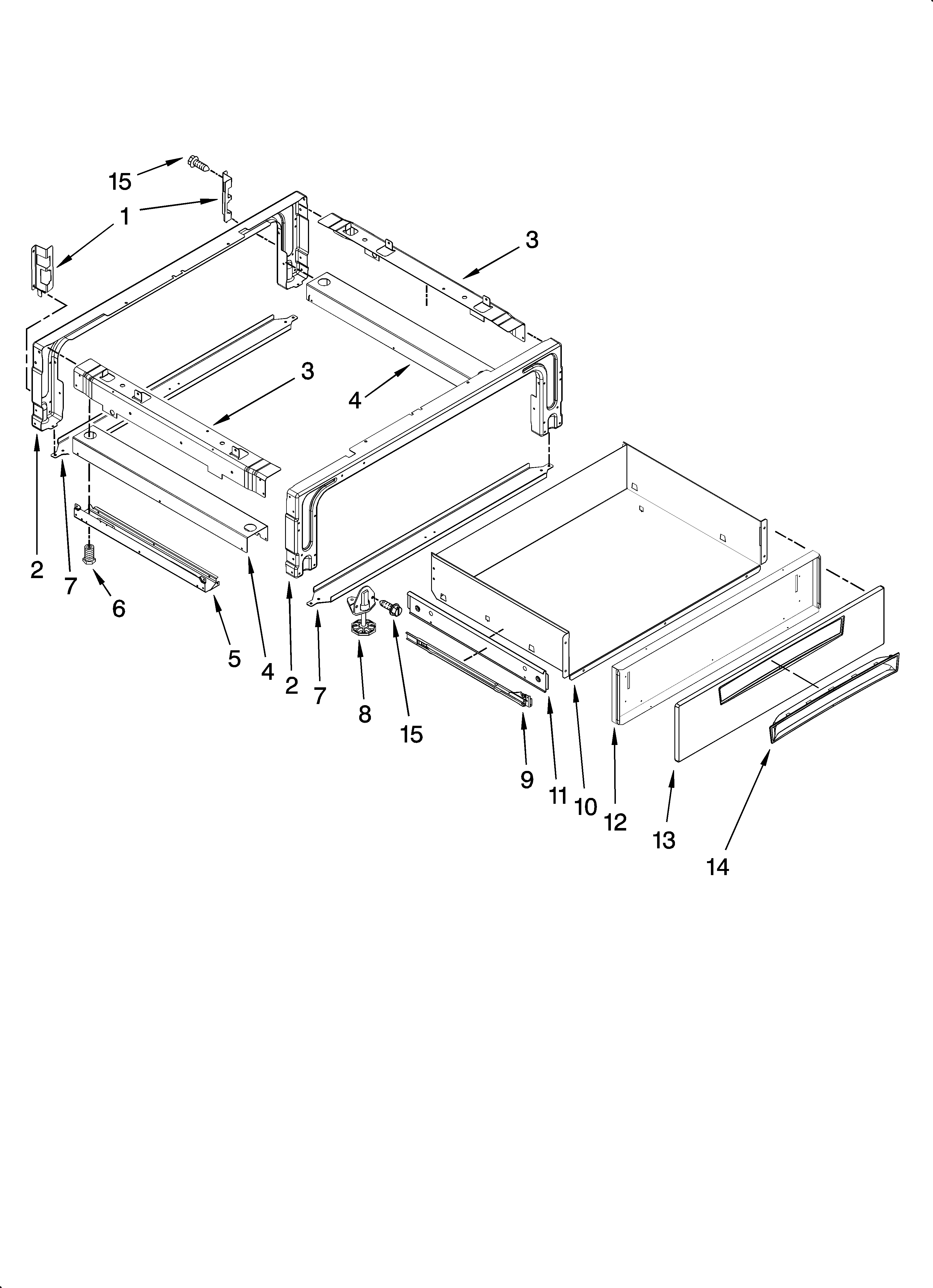 Whirlpool YGY398LXPB03 drawer parts diagram