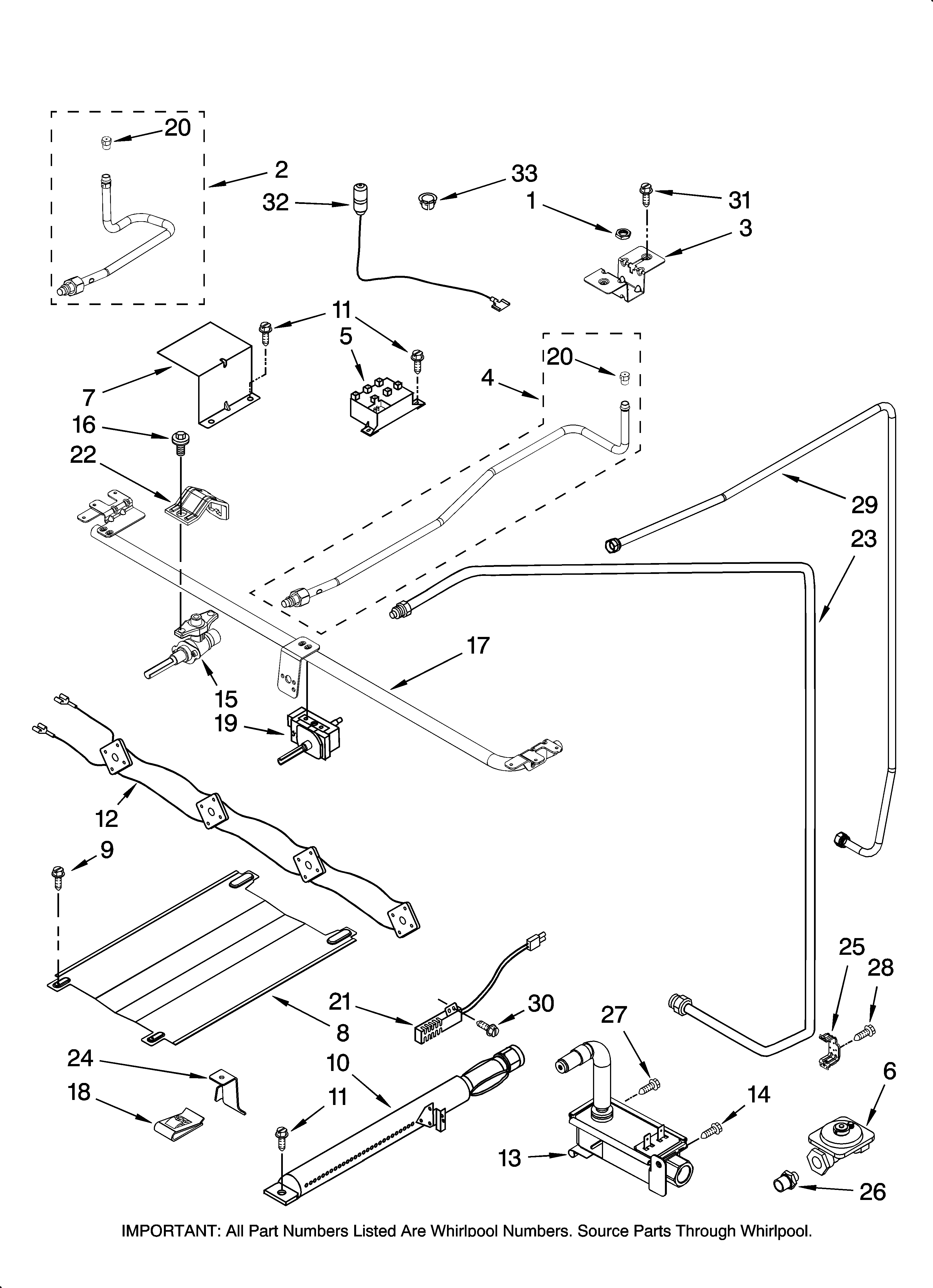 Magic Chef CGRP305TDW0 manifold parts diagram