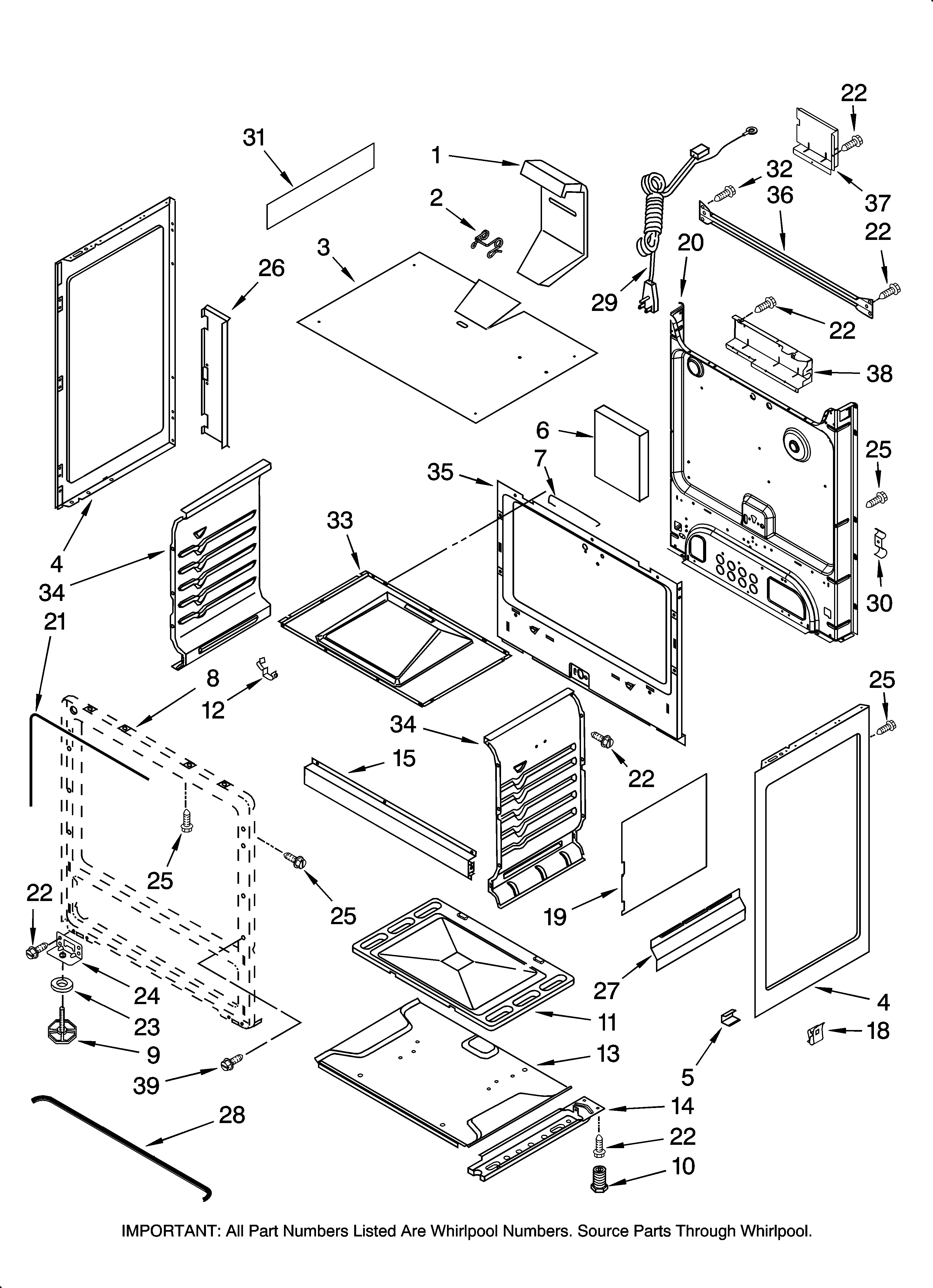 Magic Chef CGRP305TDW0 chassis parts diagram