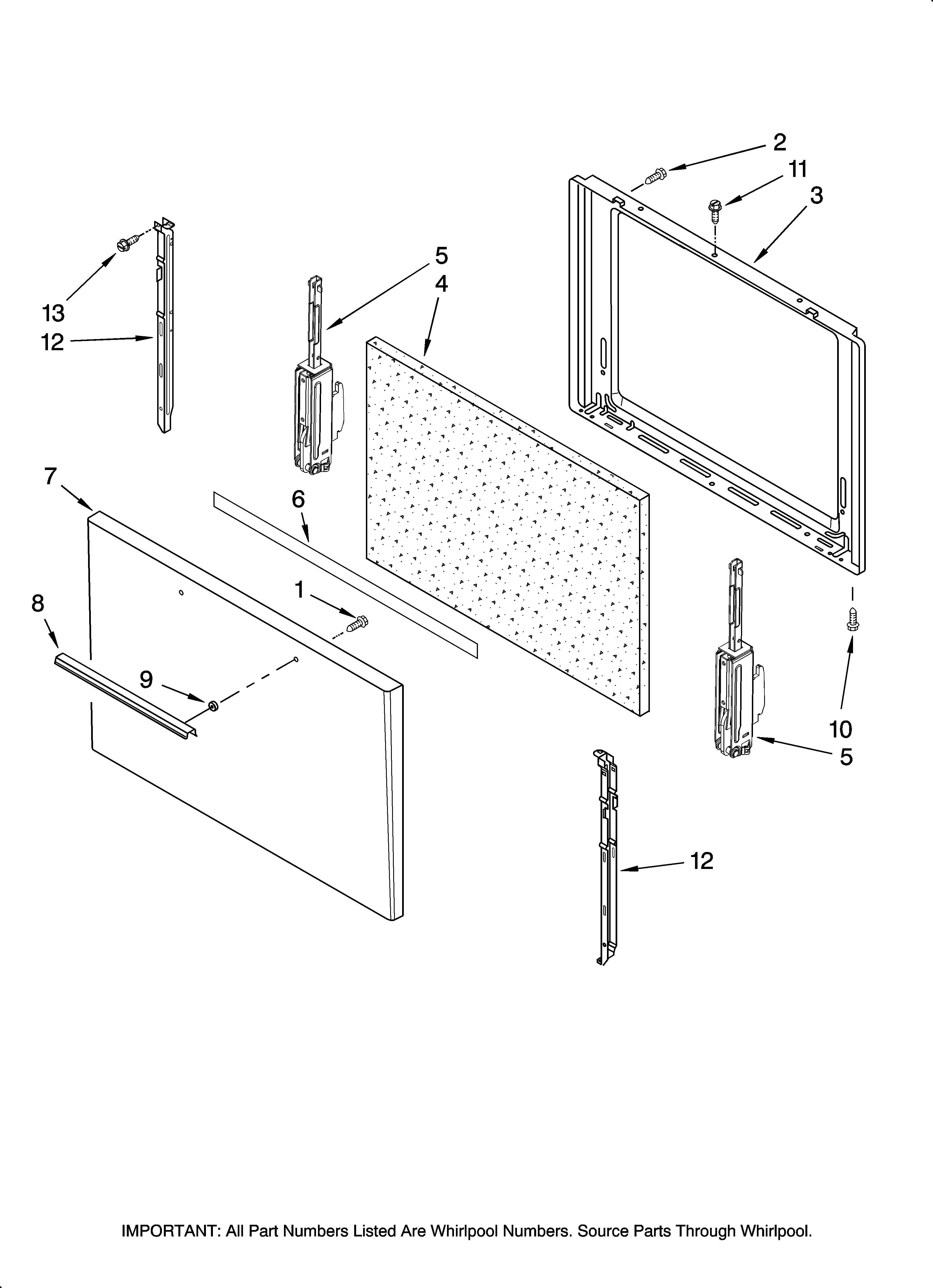 Magic Chef CGRP305TDW0 door parts, optional parts (not included) diagram
