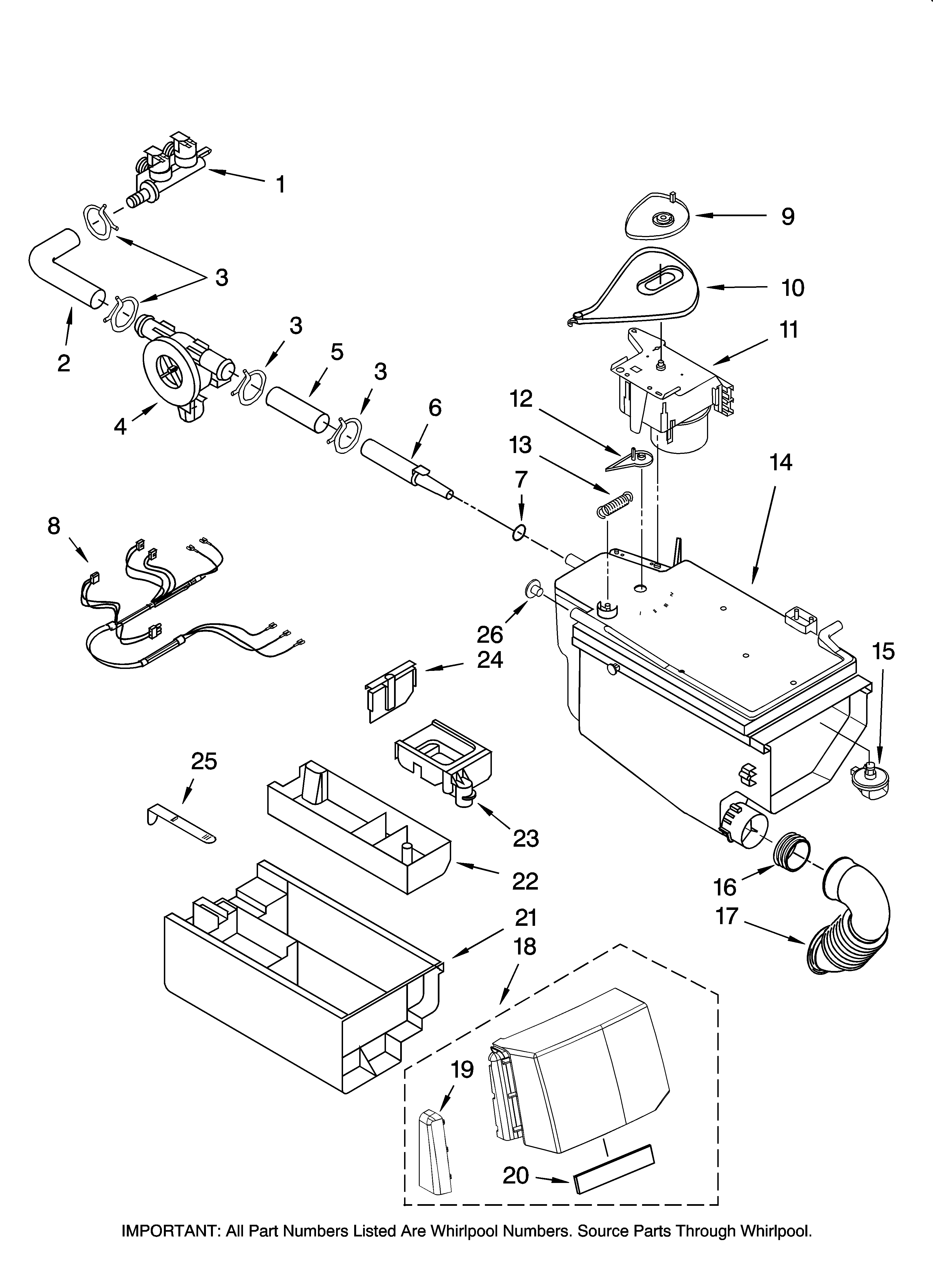 Maytag MFW9700SQ1 dispenser parts diagram