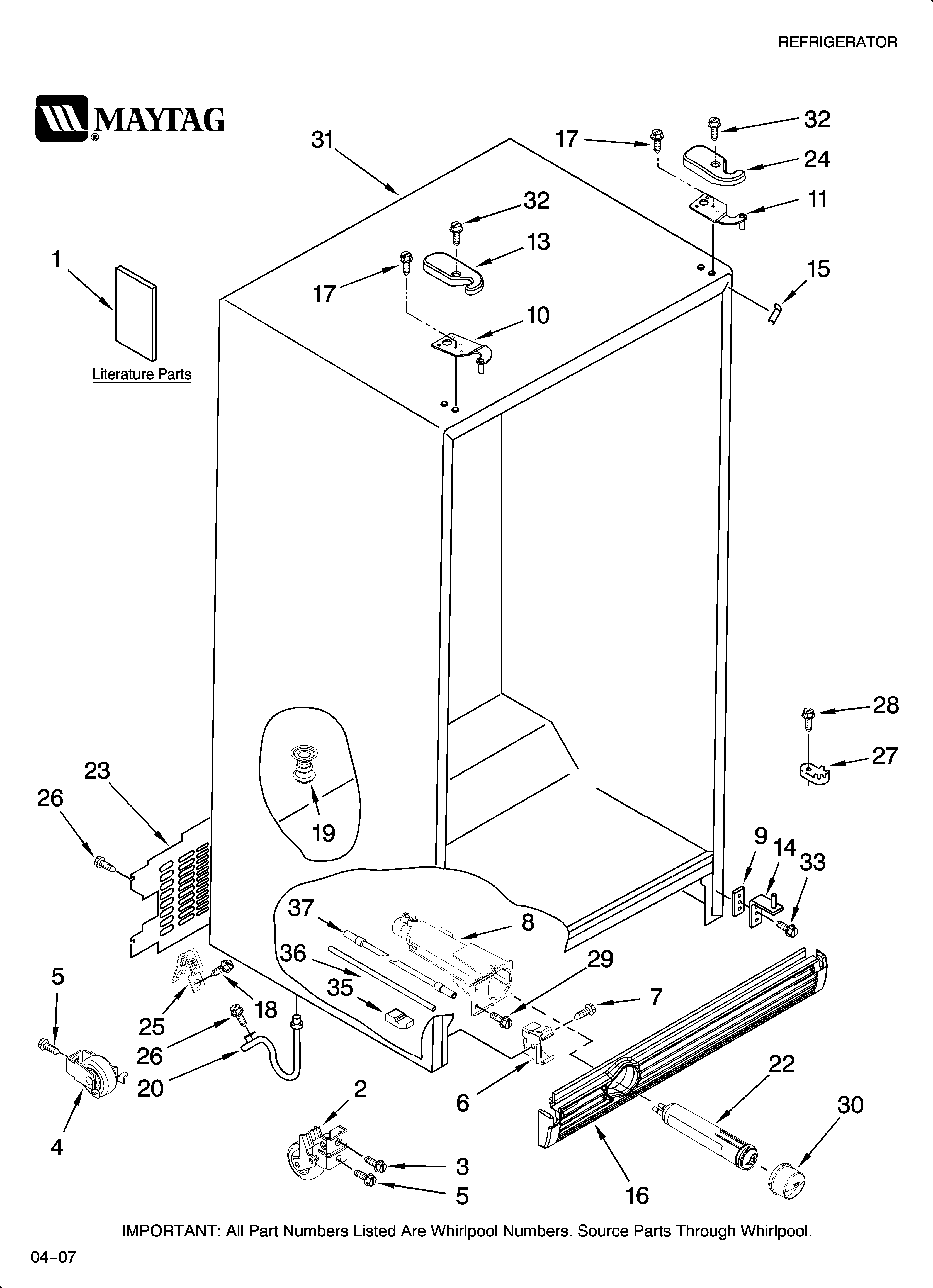 Maytag MSD2269KEB00 cabinet parts diagram