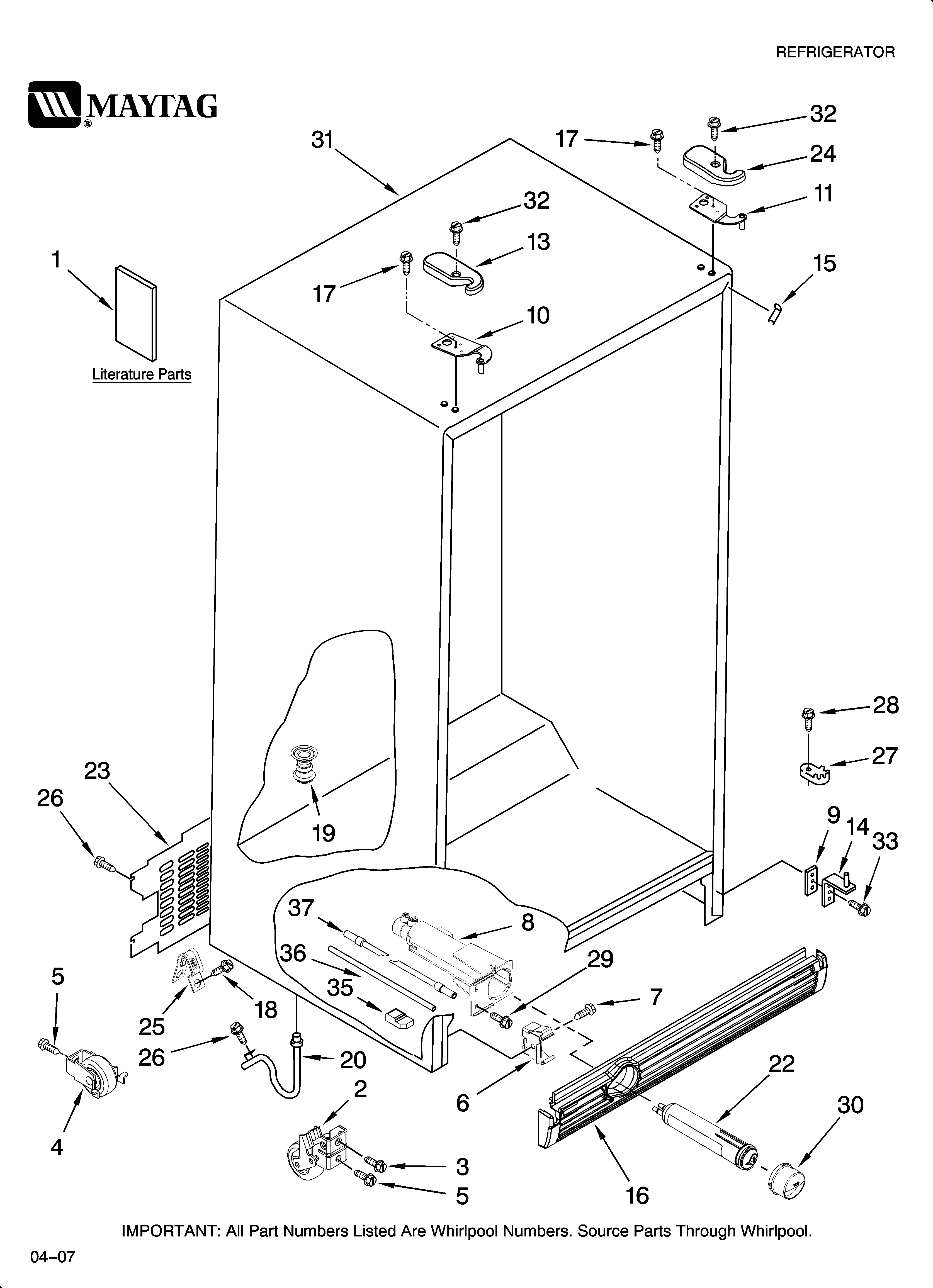 Maytag MSD2669KEA01 cabinet parts diagram