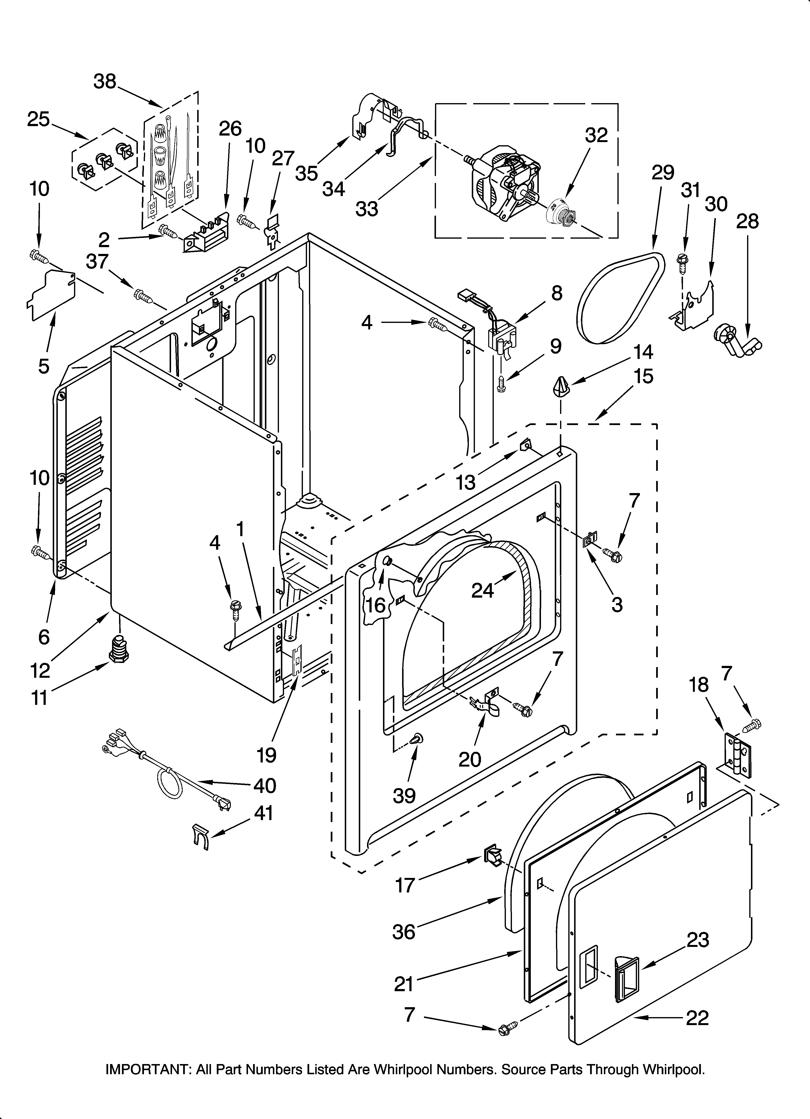 Amana YNED5200TQ0 cabinet parts diagram