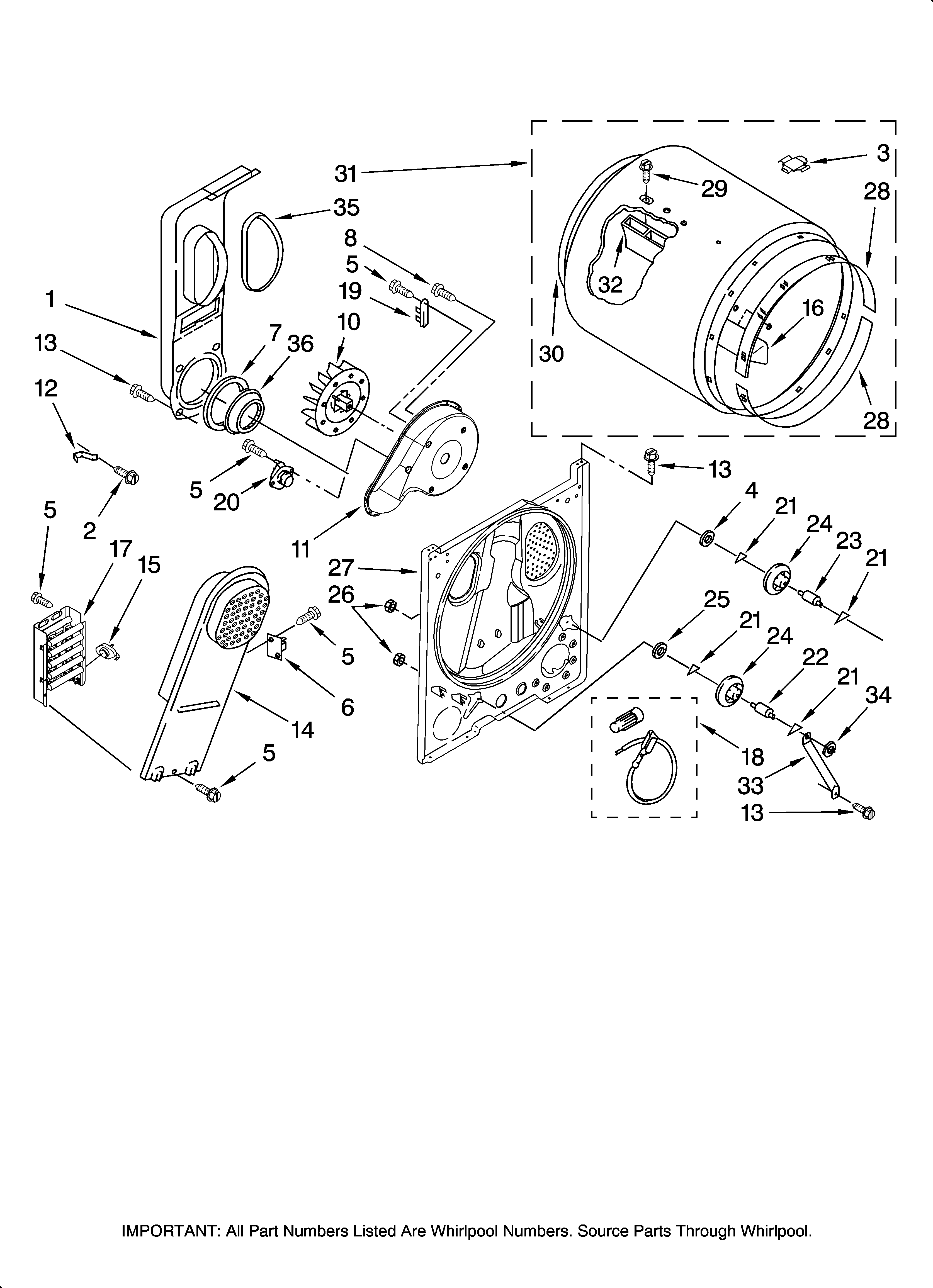 Amana YNED5200TQ0 bulkhead parts, optional parts (not included) diagram