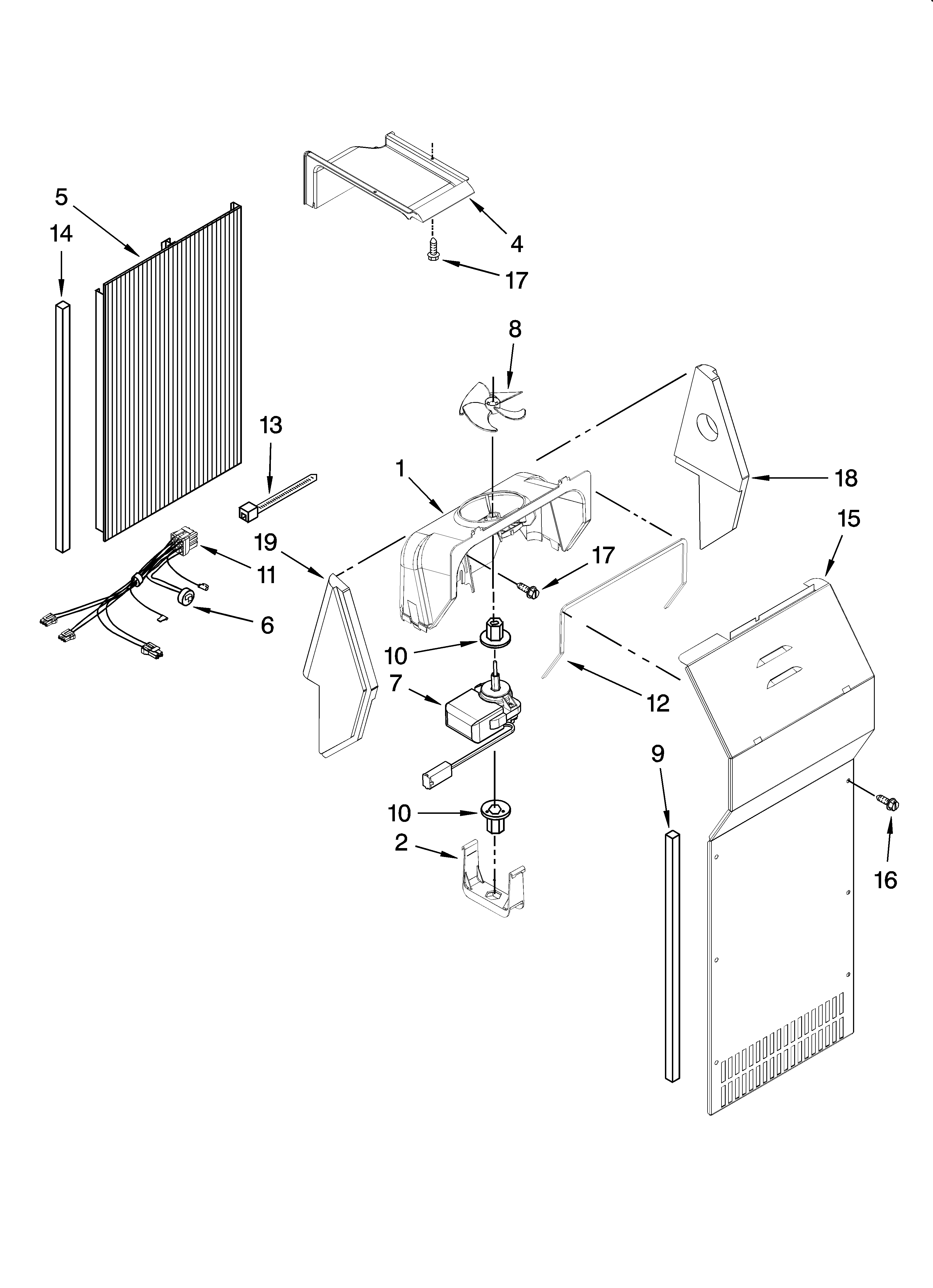 Whirlpool 7GS2FHAXTA00 air flow parts, optional parts (not included) diagram