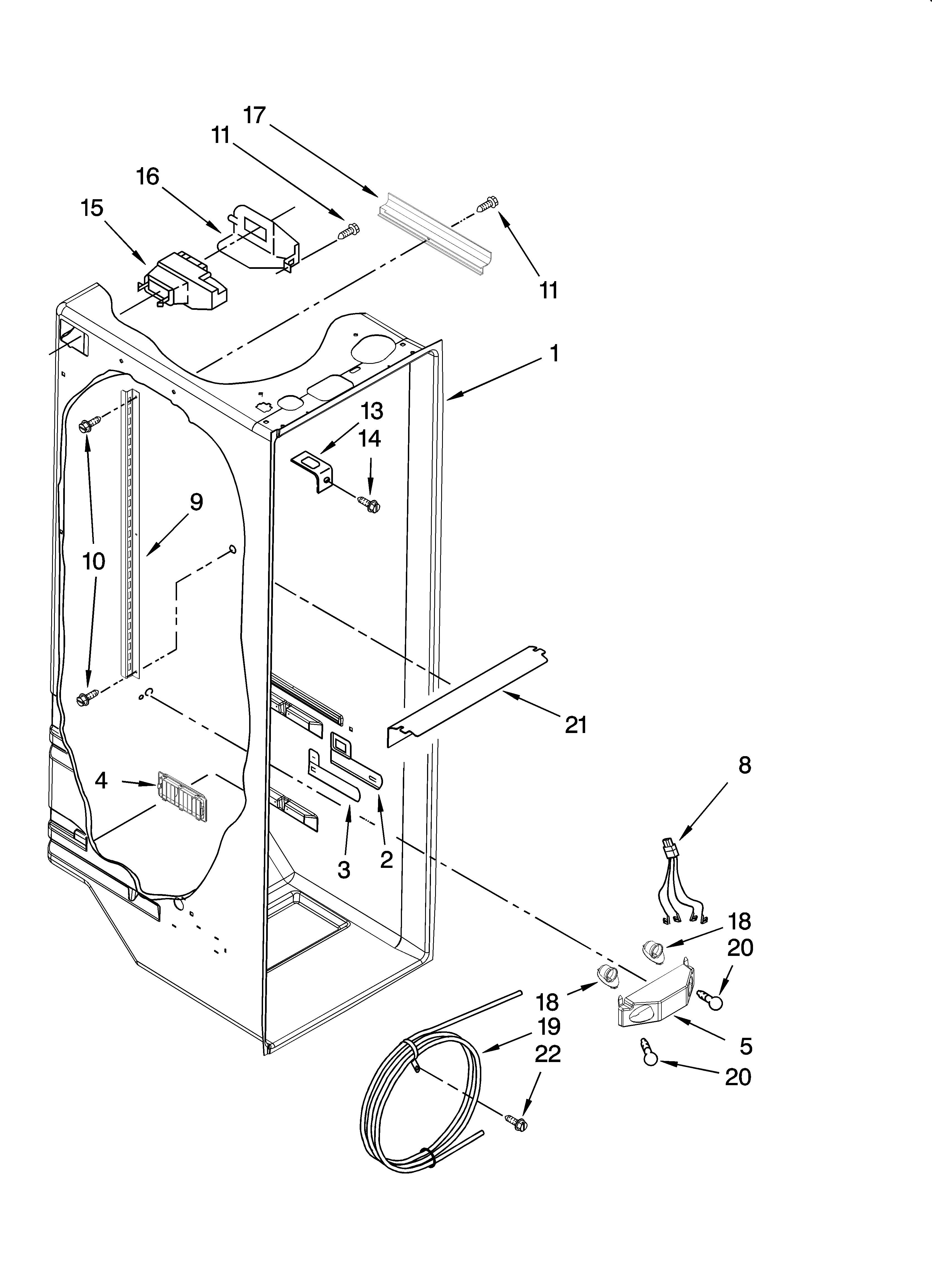 Whirlpool 7GS5FHAXTA00 refrigerator liner parts diagram