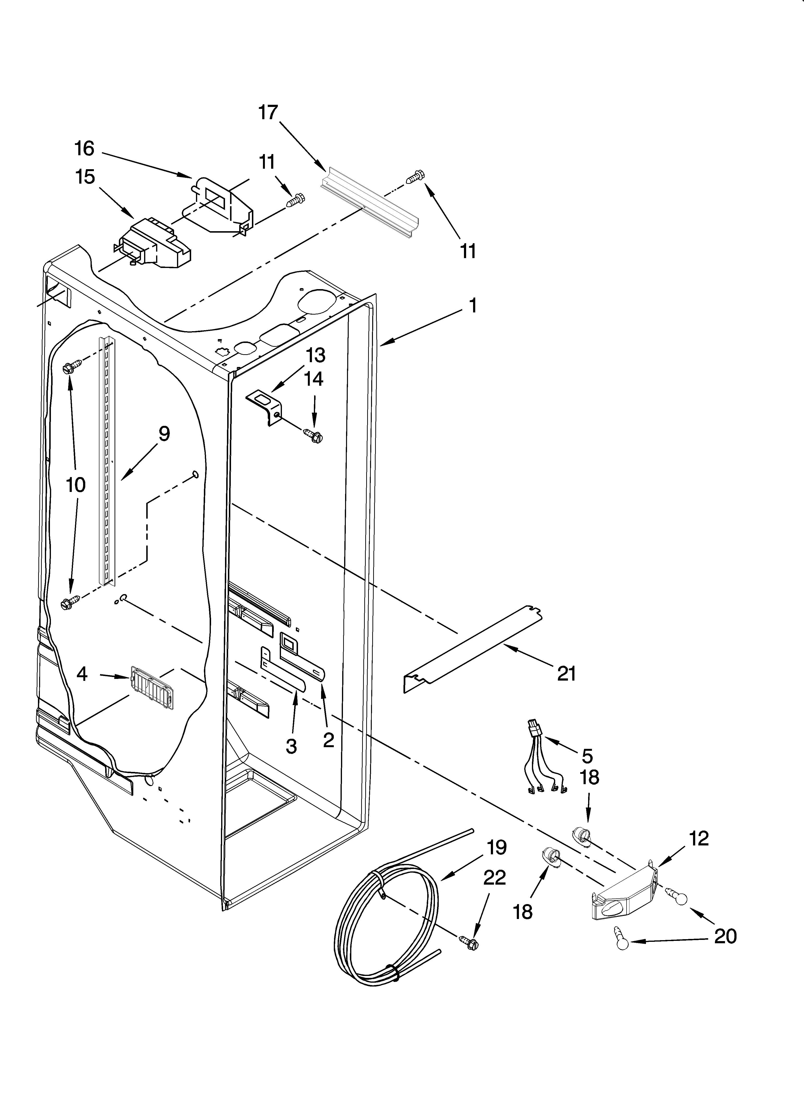 Whirlpool ED2FHAXSL04 refrigerator liner parts diagram