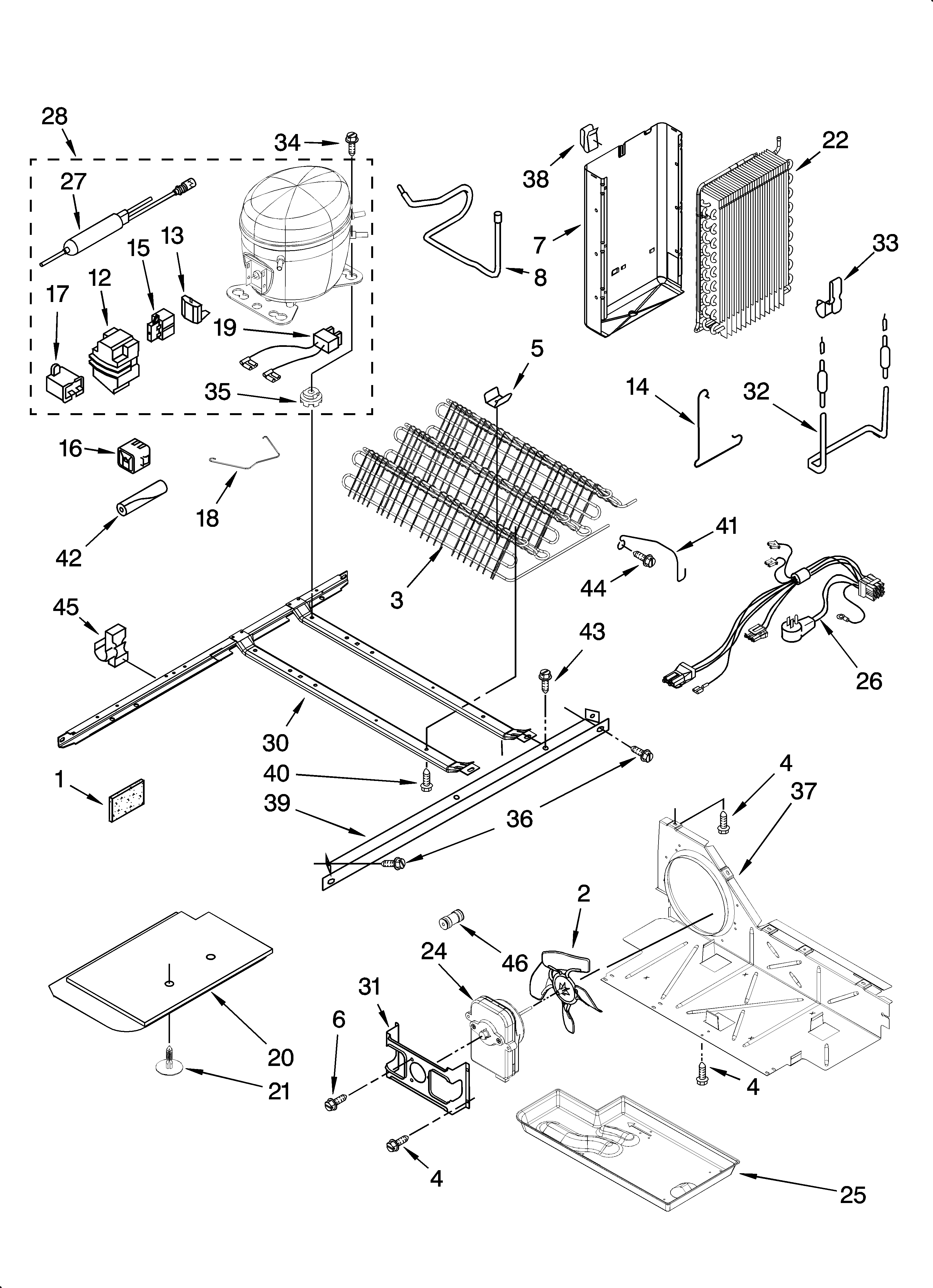 Whirlpool ED2FHAXSL04 unit parts diagram