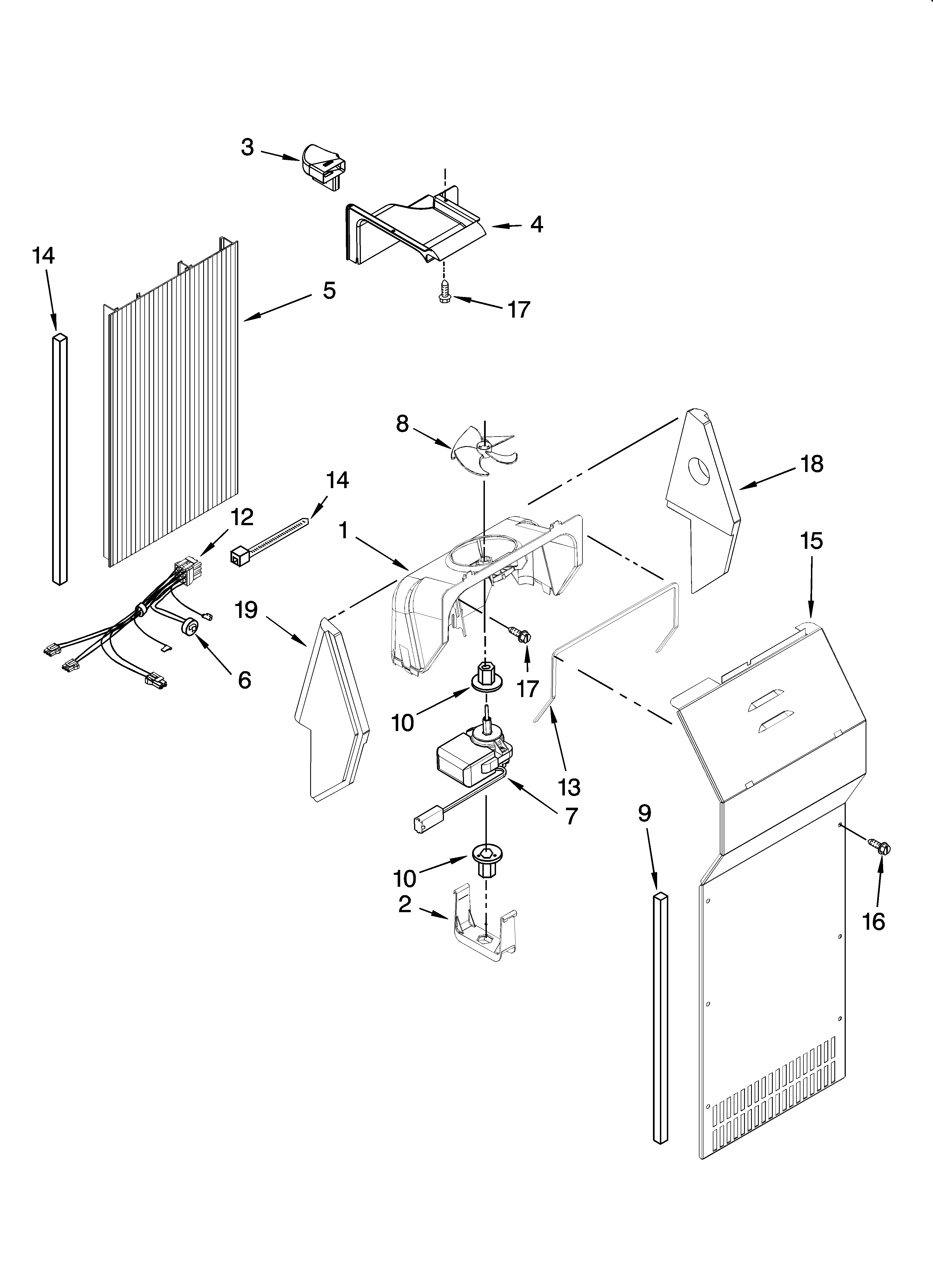 Whirlpool GC3SHEXNS16 air flow parts diagram