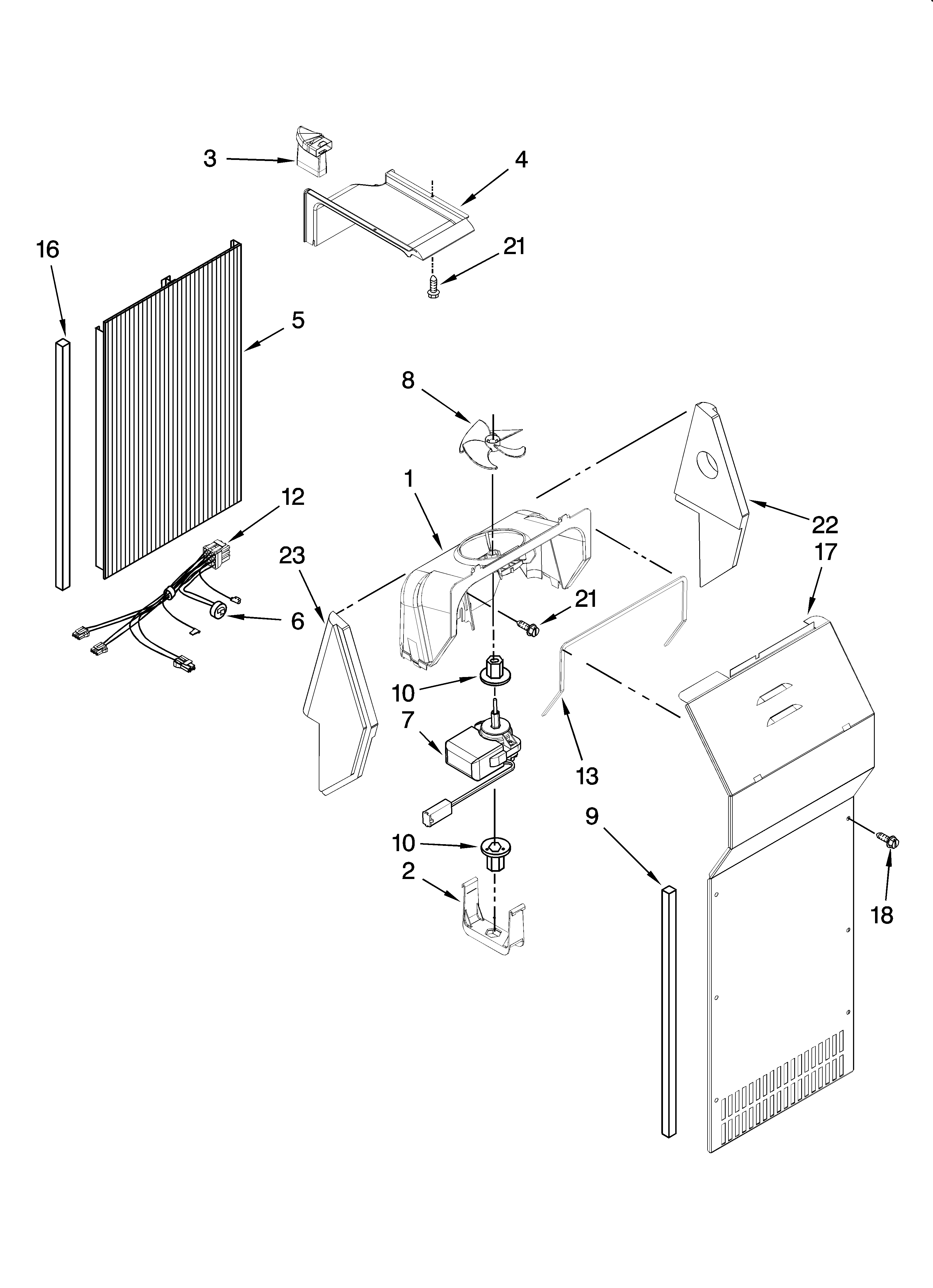 KitchenAid KSCS25INMS03 air flow parts diagram