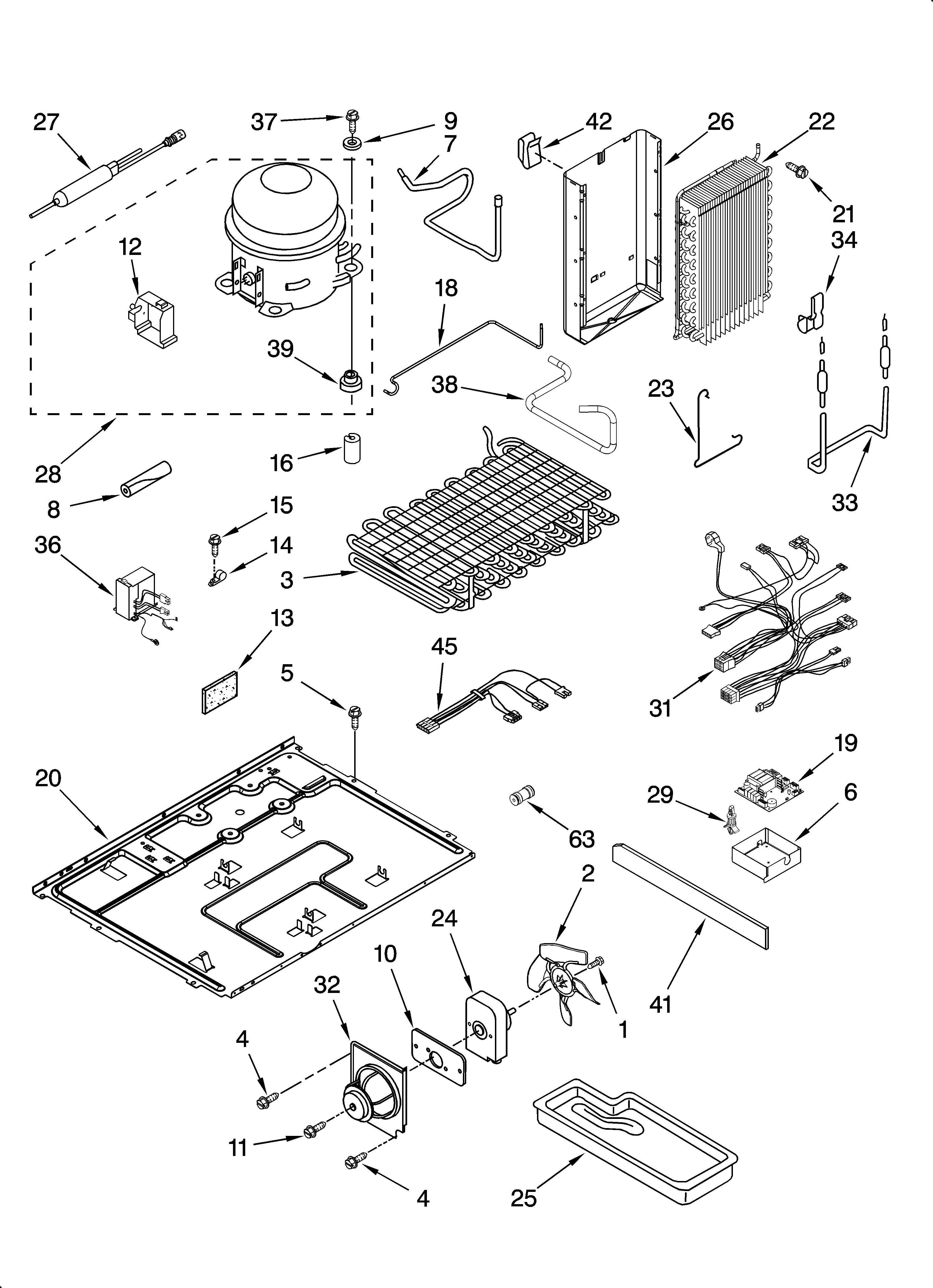 KitchenAid KSCS25INMS03 unit parts diagram