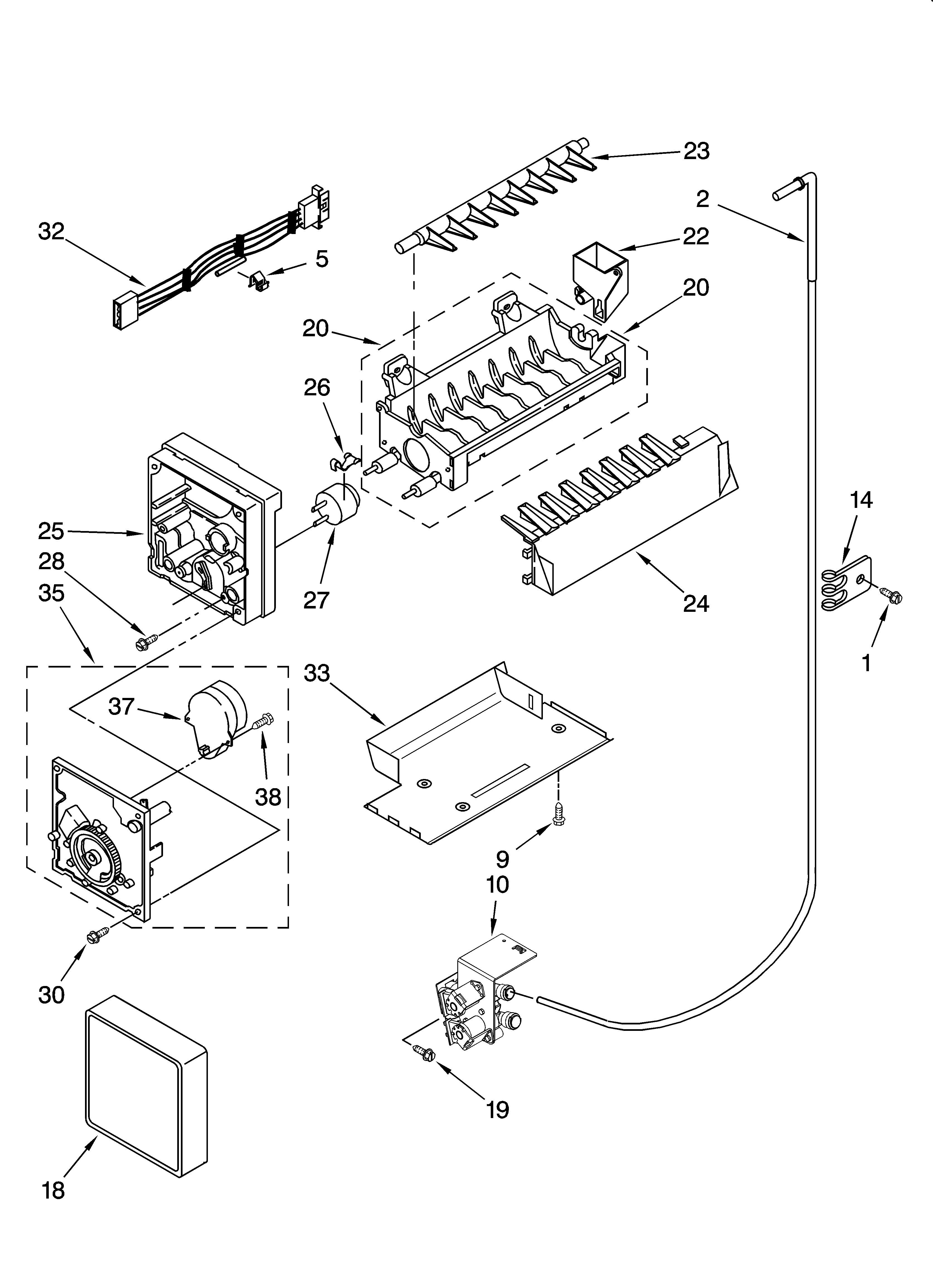 KitchenAid KSCS25INMS03 icemaker parts, optional parts (not included) diagram