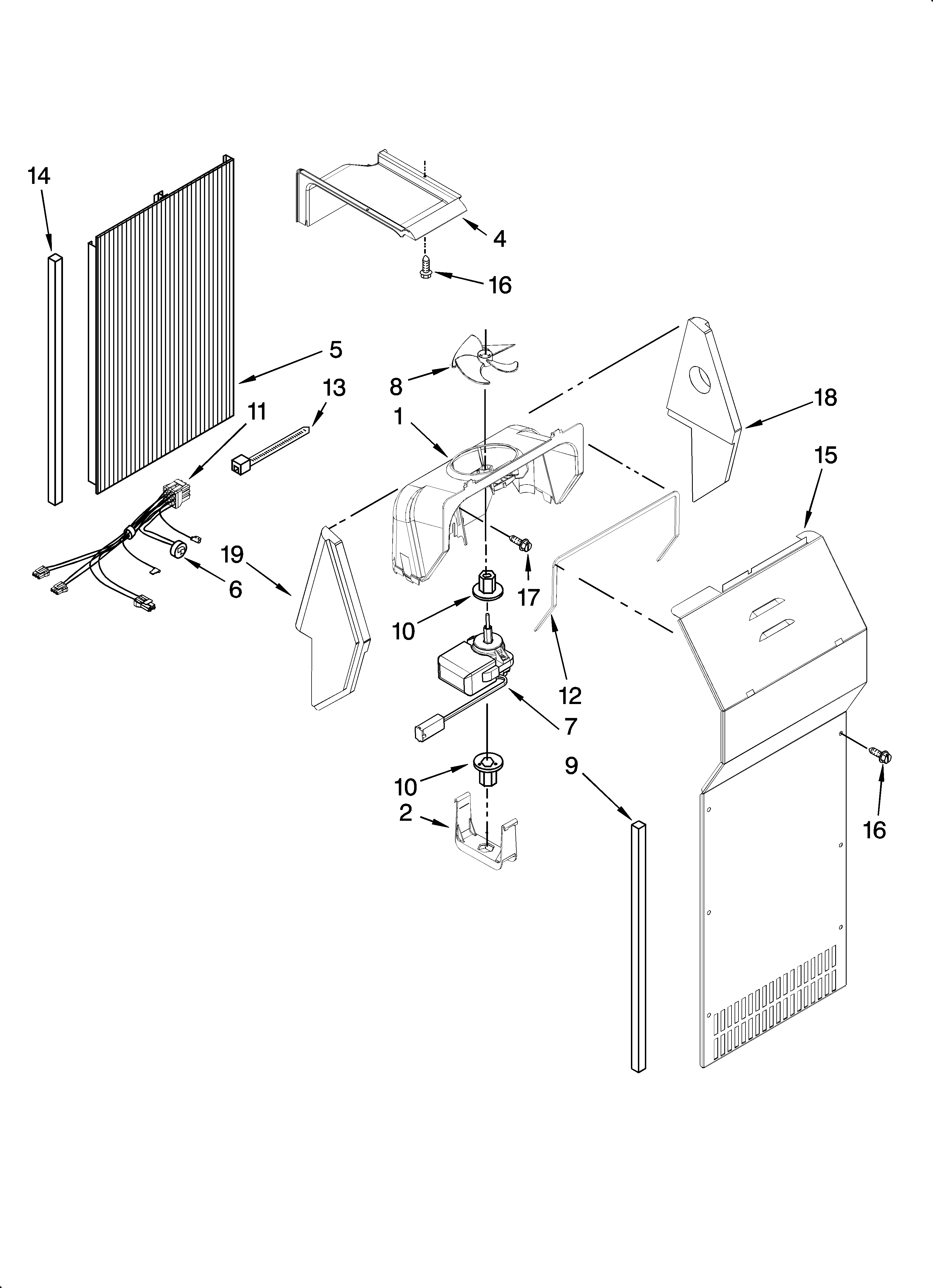 KitchenAid KSRG22FTST01 air flow parts diagram