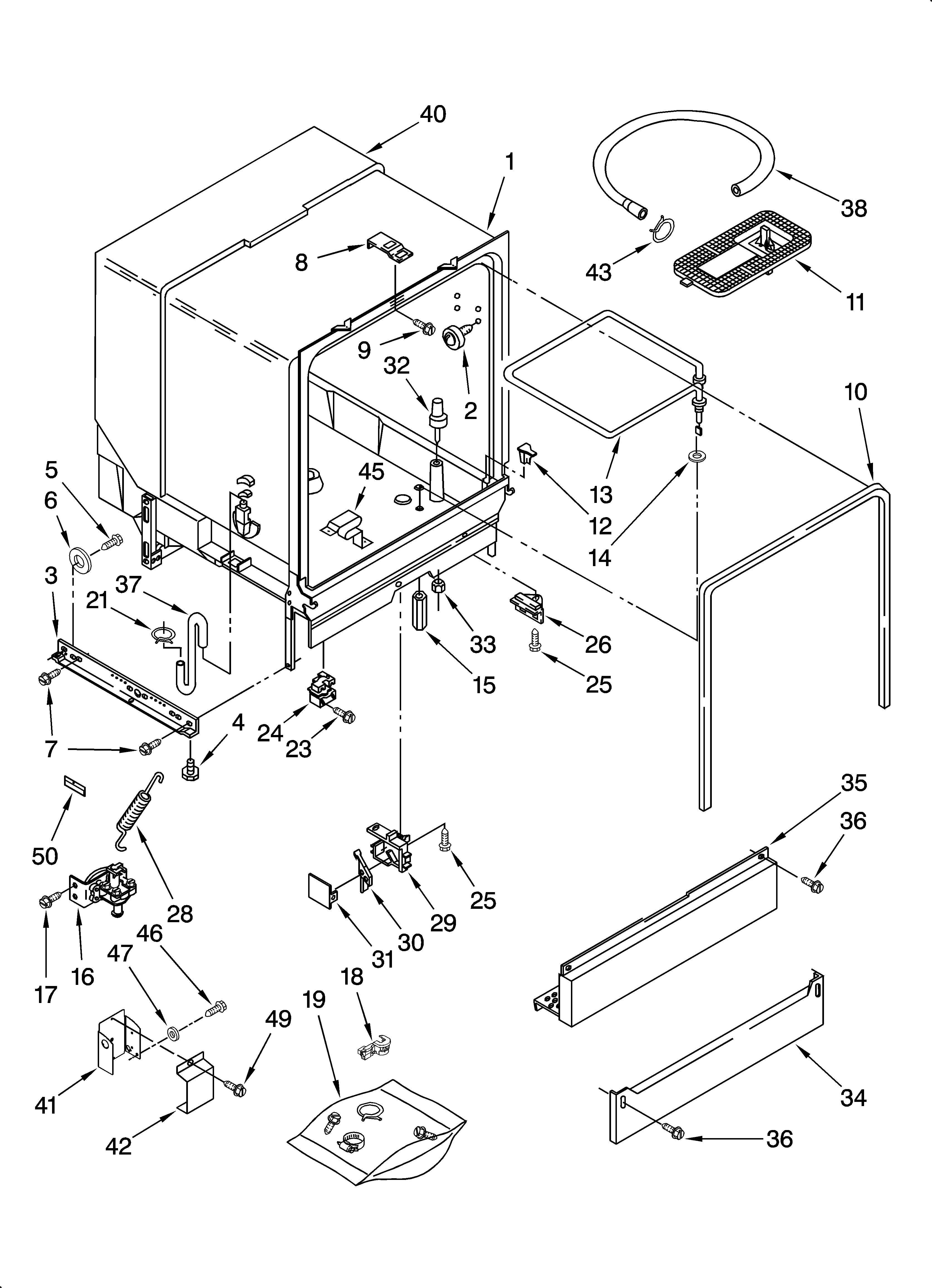 Estate TUD4700SQ1 tub assembly parts diagram