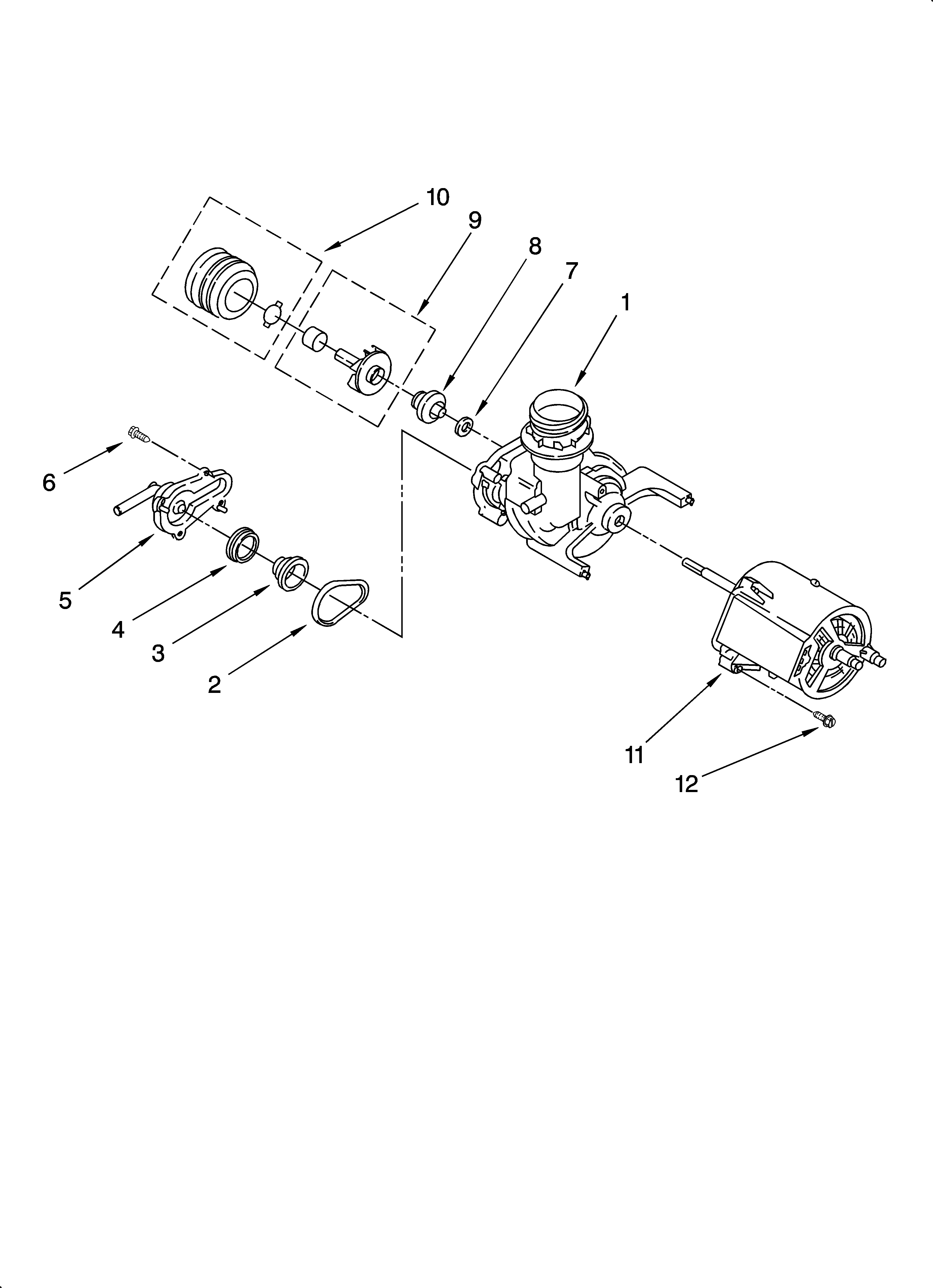 Estate TUD4700SQ1 pump and motor parts diagram