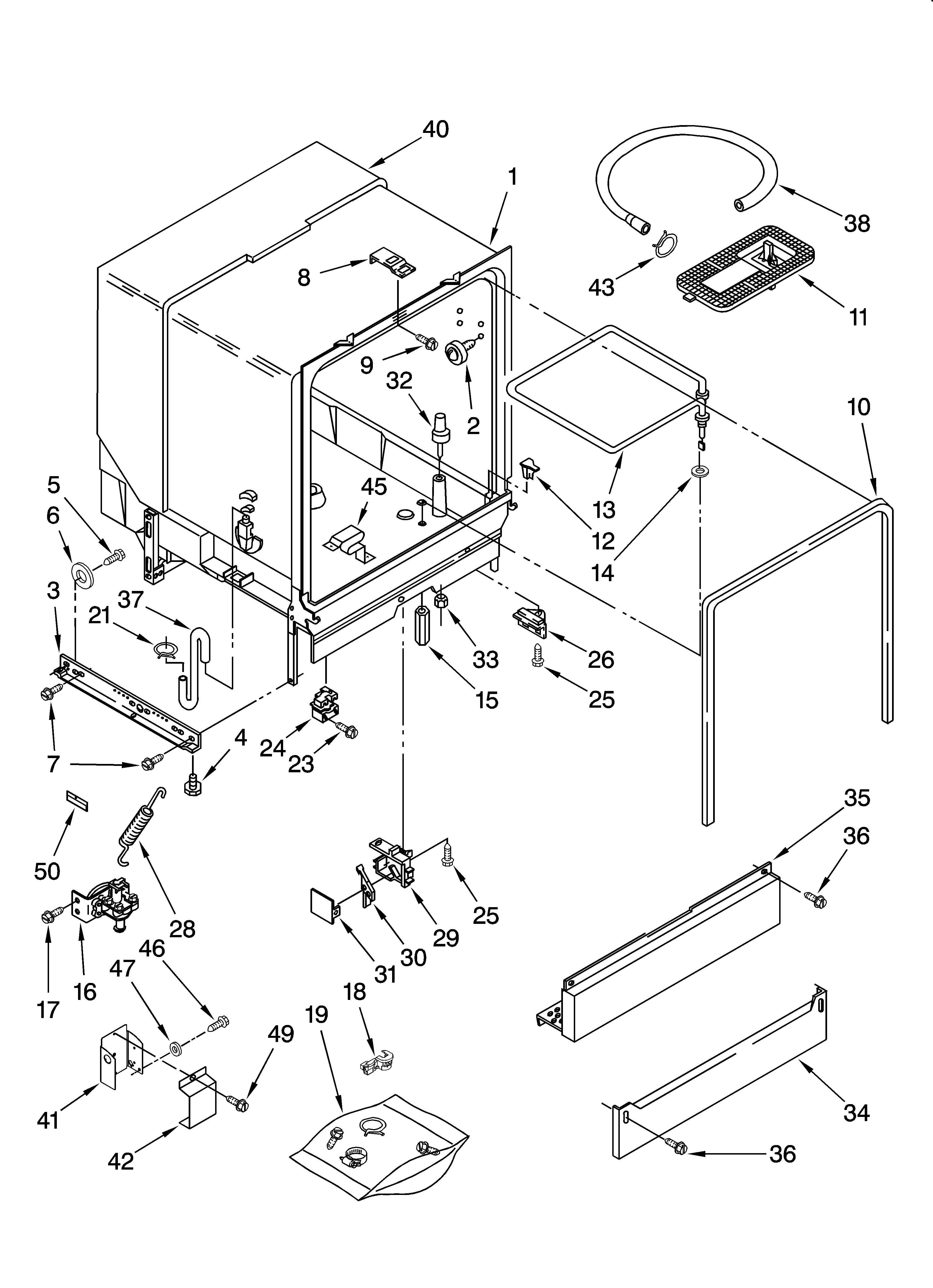 Estate TUD4700SU1 tub assembly parts diagram