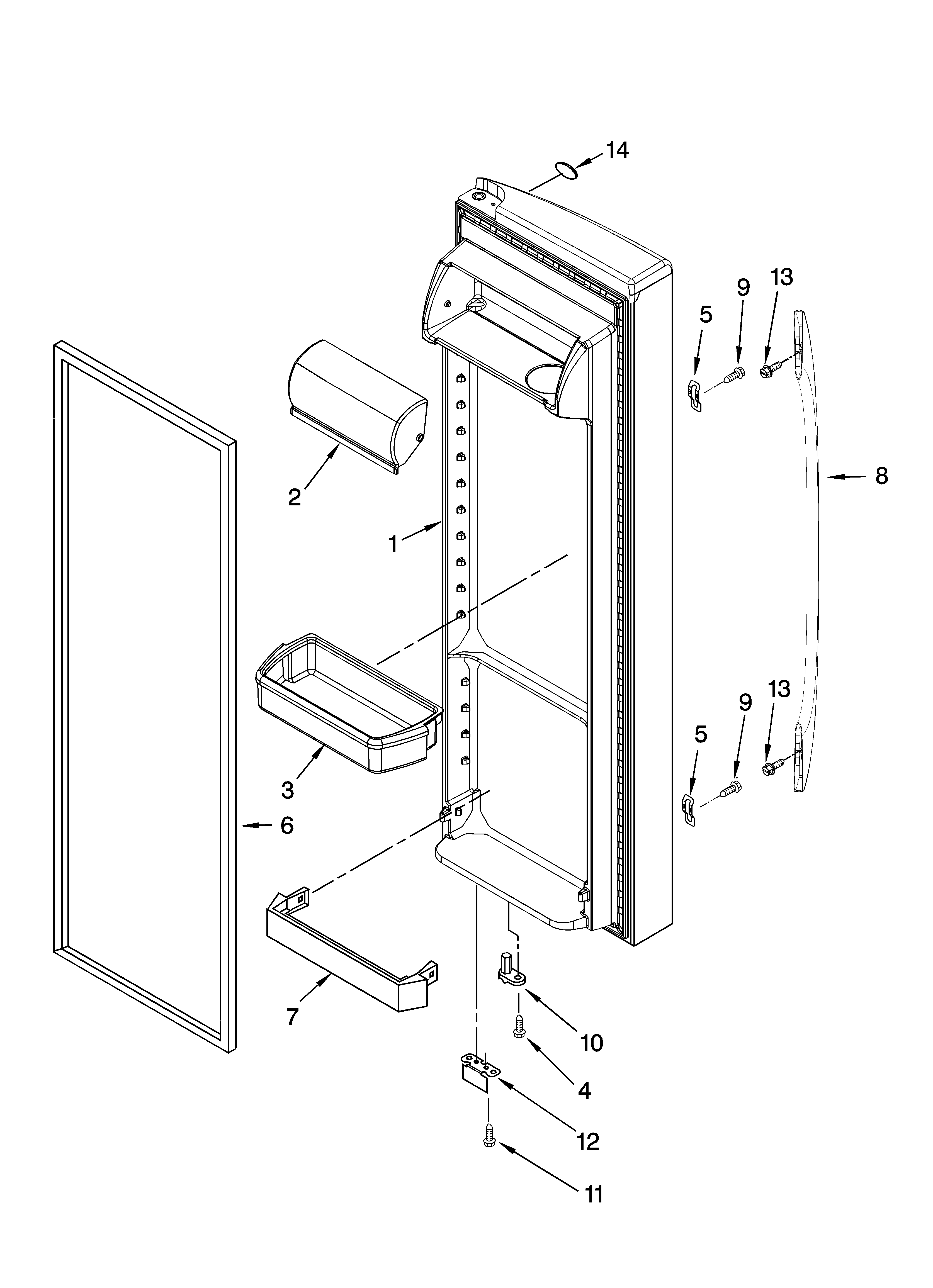 Whirlpool ES5LHAXSA02 refrigerator door parts diagram