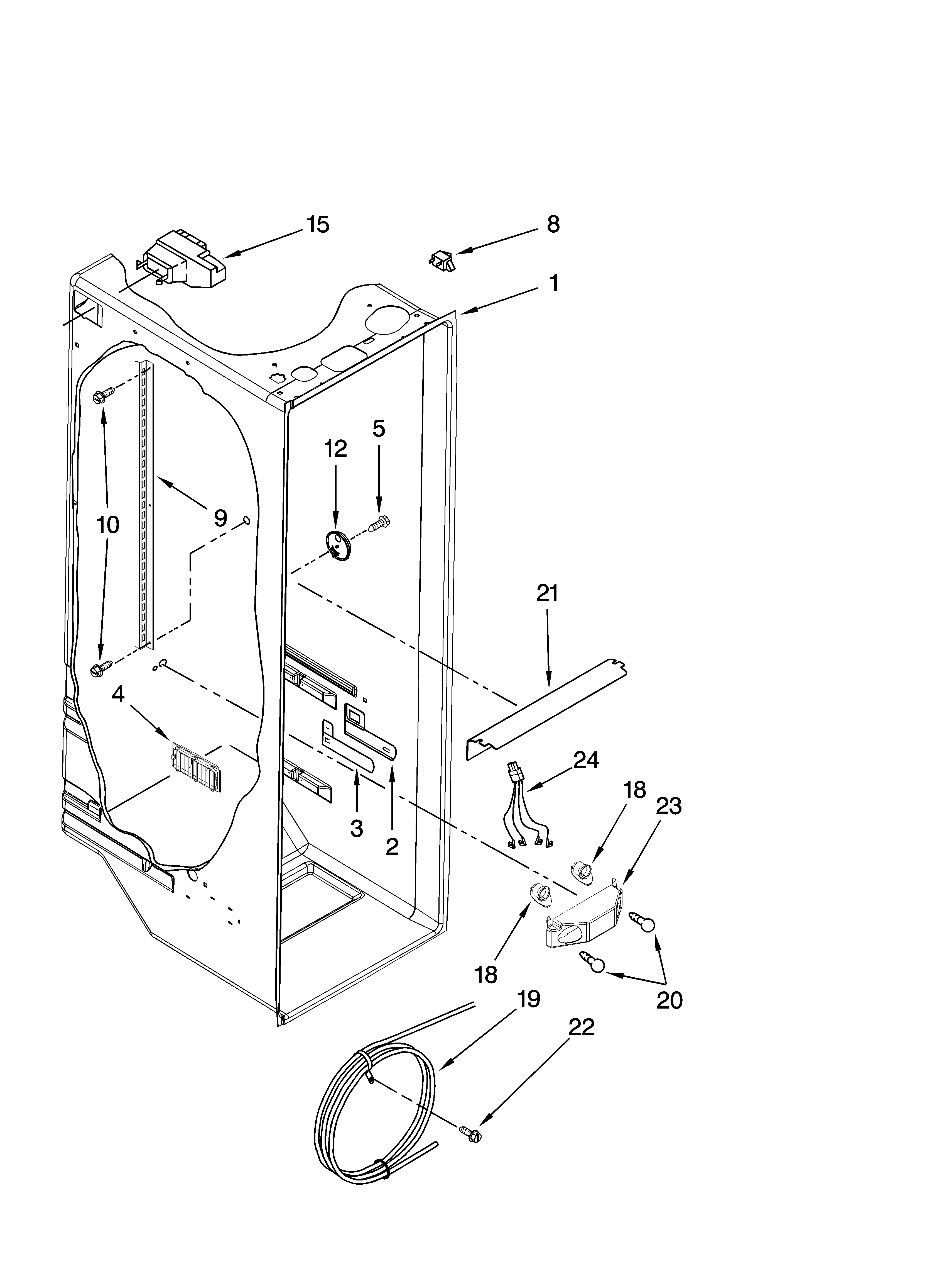 Whirlpool GS5SHAXTL01 refrigerator liner parts diagram
