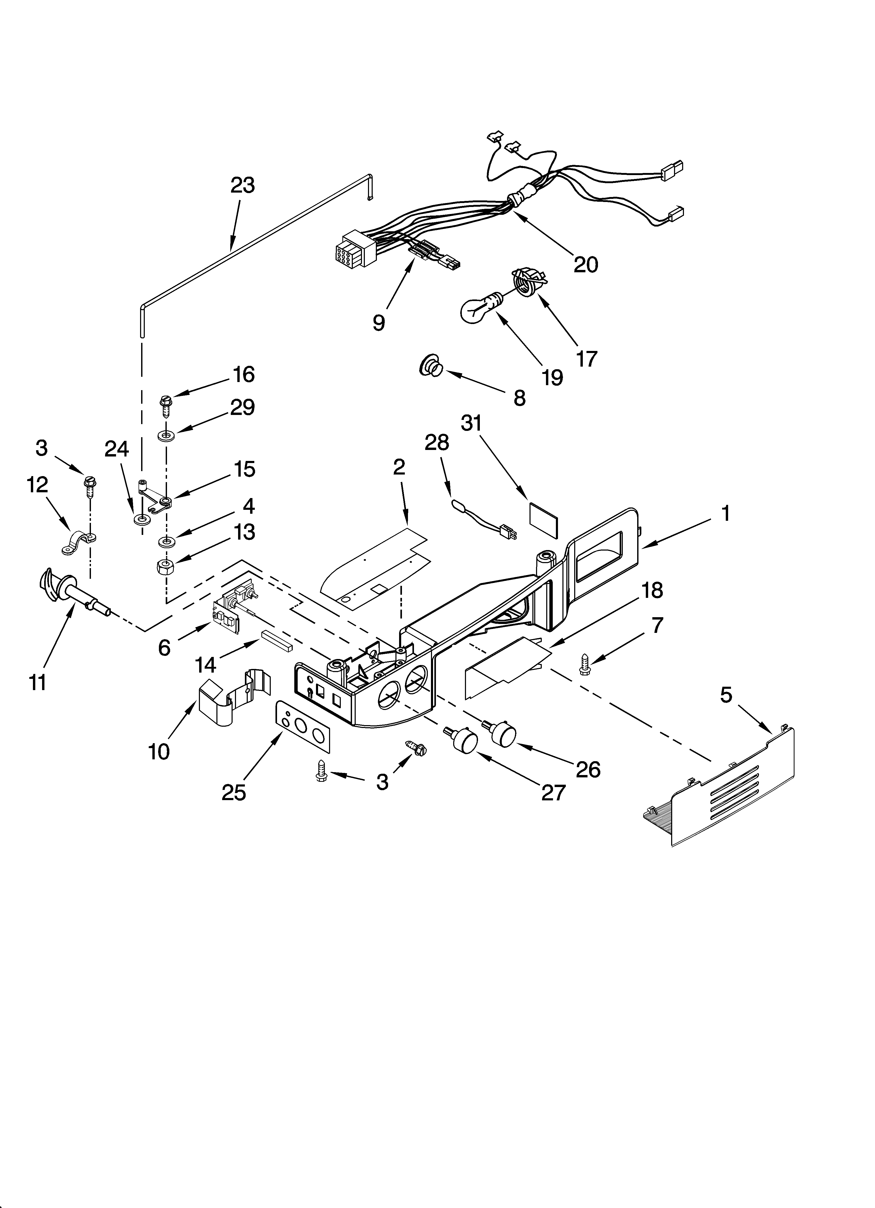 Whirlpool GS5SHAXTL01 control parts diagram