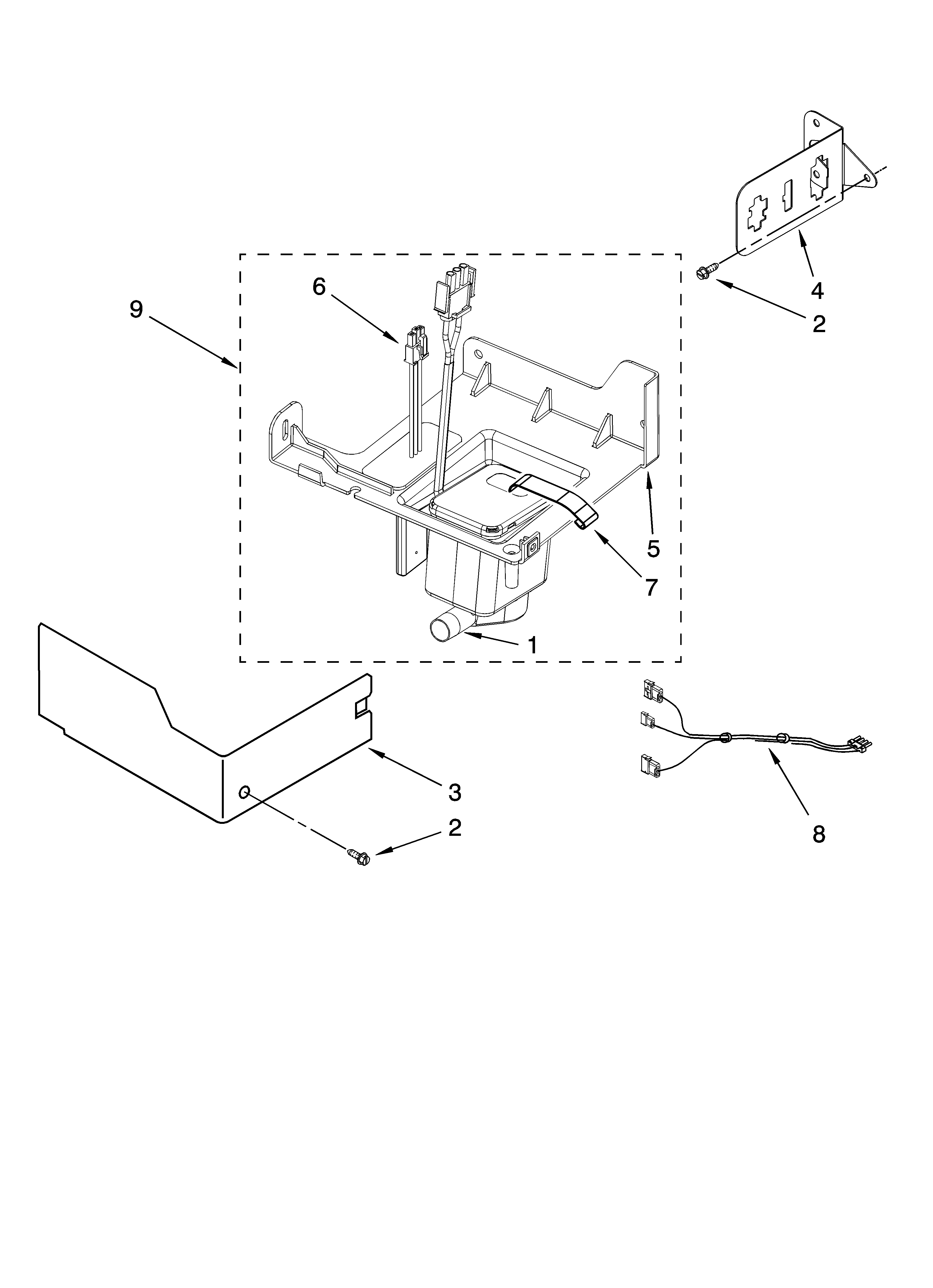 Whirlpool JEACS50SLF1 pump parts diagram