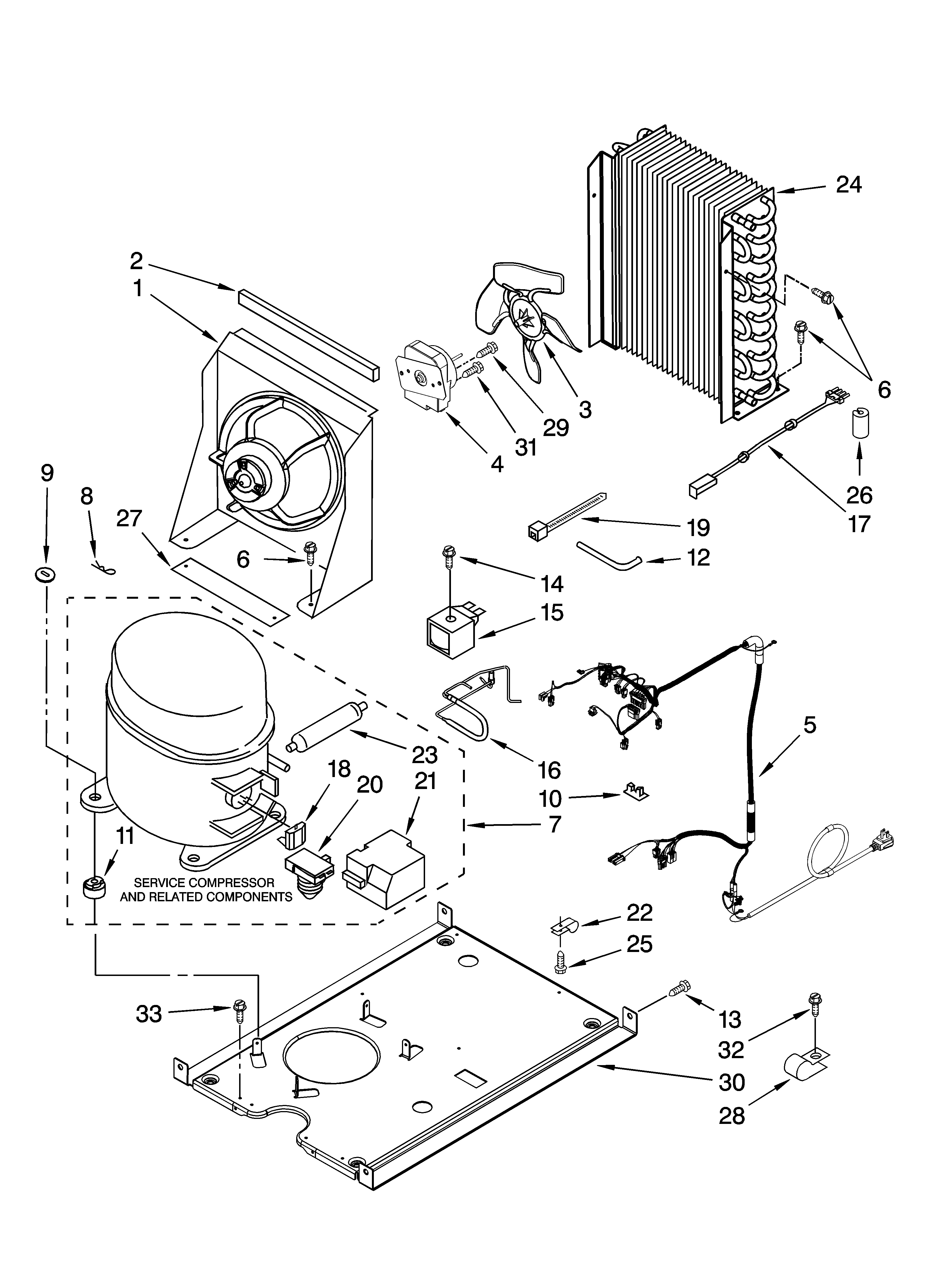 Whirlpool JEACS50SLF1 unit parts, optional parts (not included) diagram