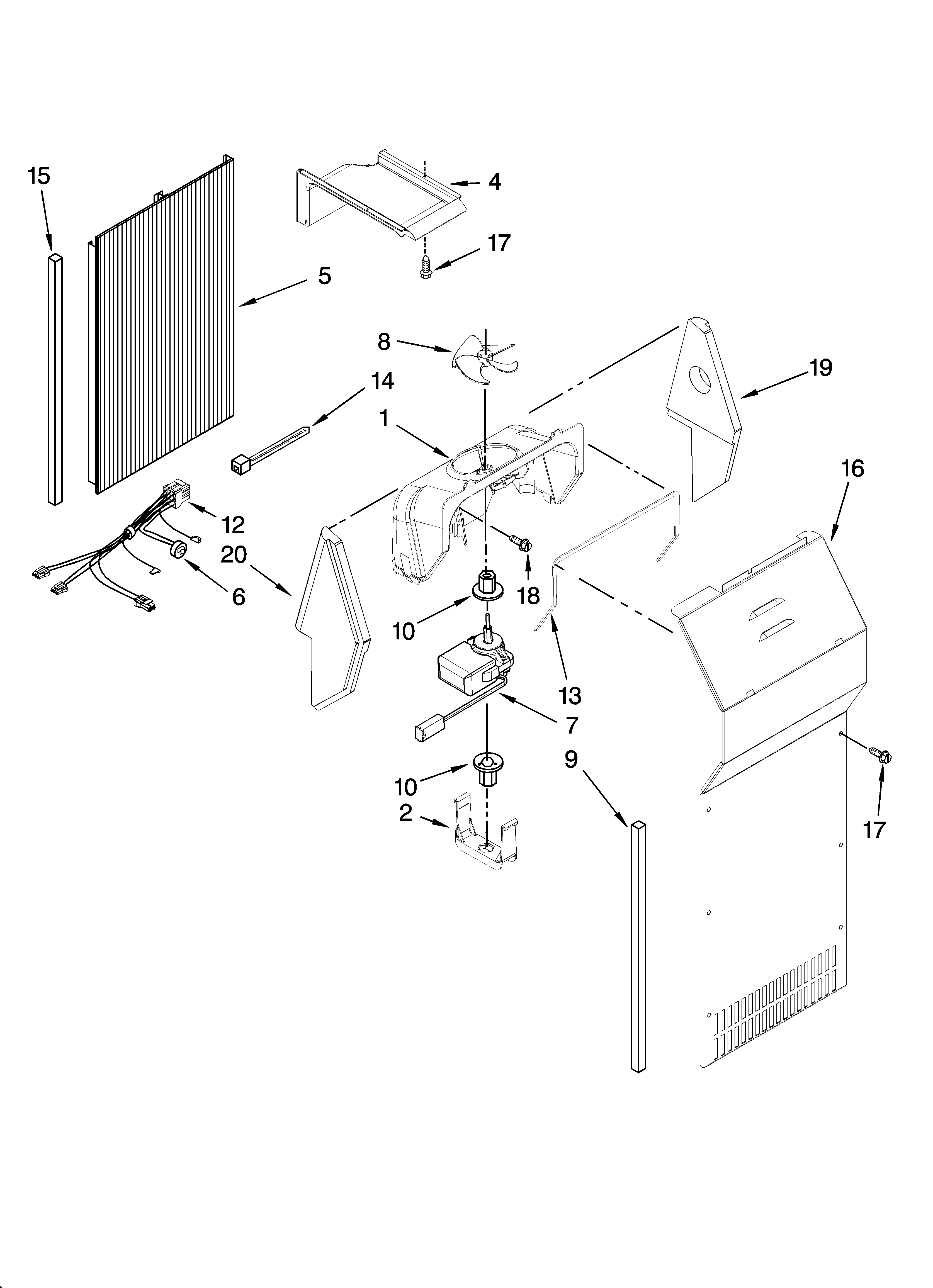 KitchenAid KSRG22FKBT19 air flow parts diagram