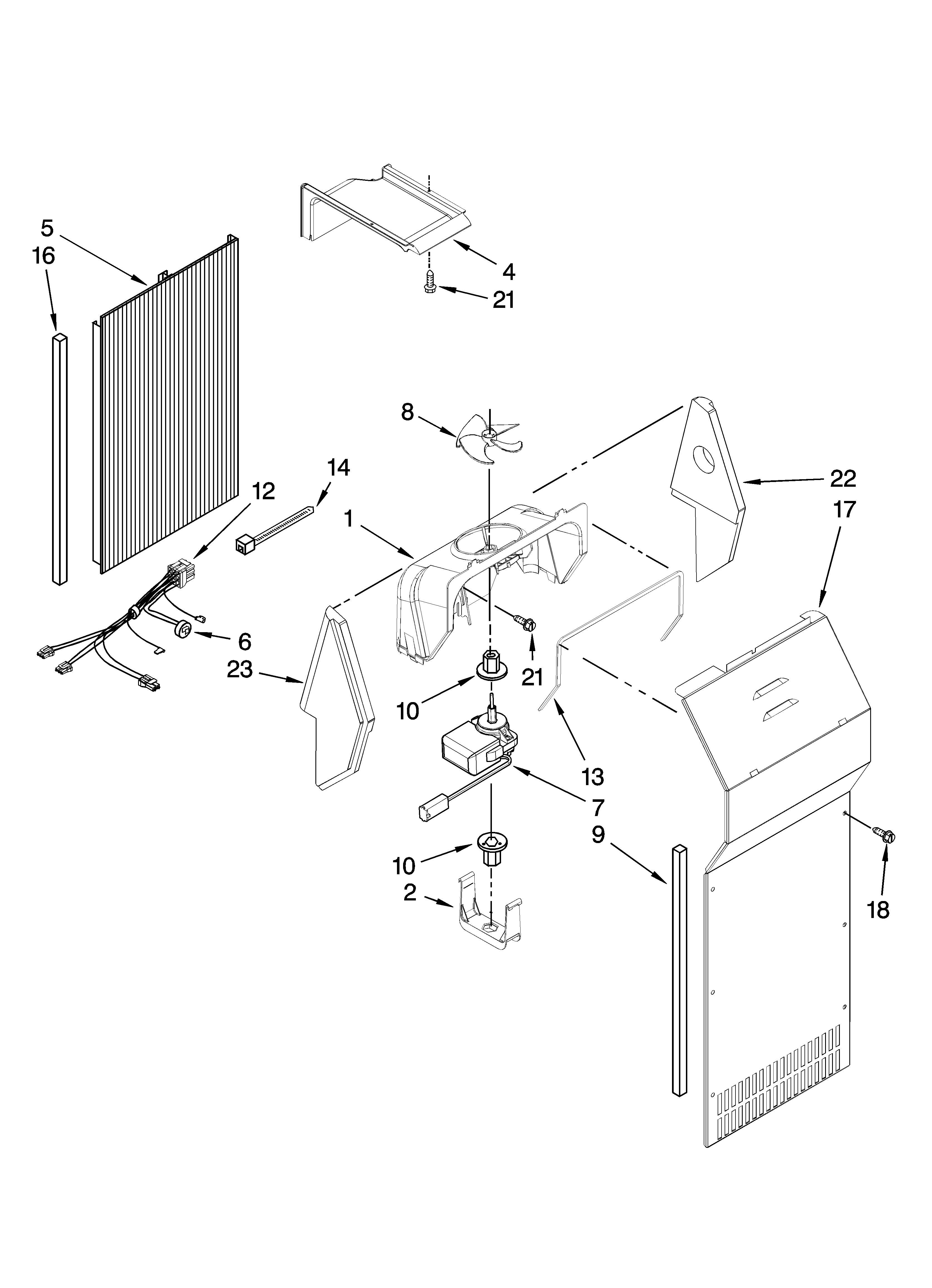 KitchenAid KSRG25FKST19 air flow parts diagram