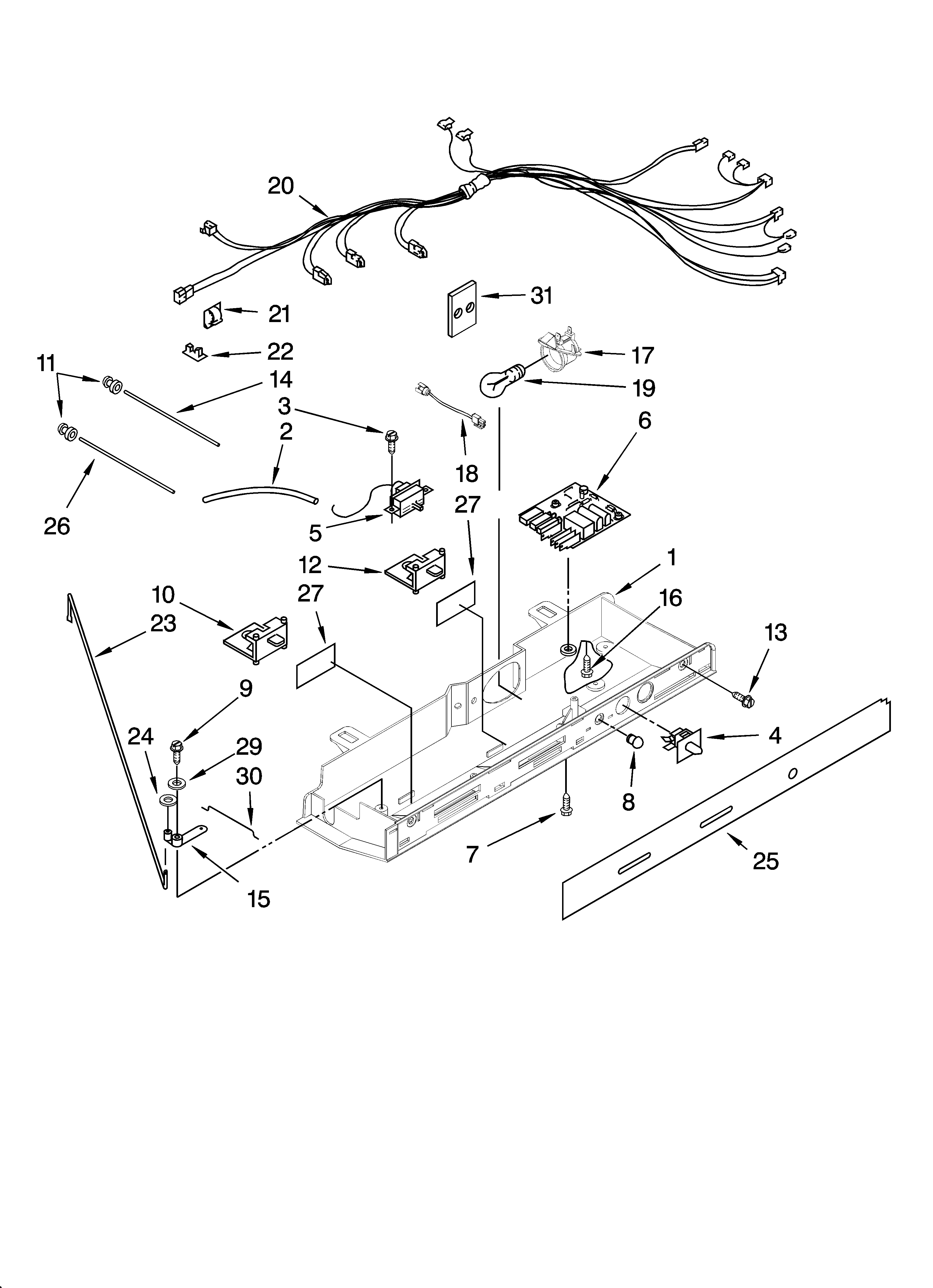 KitchenAid KSRG25FKST19 control parts diagram