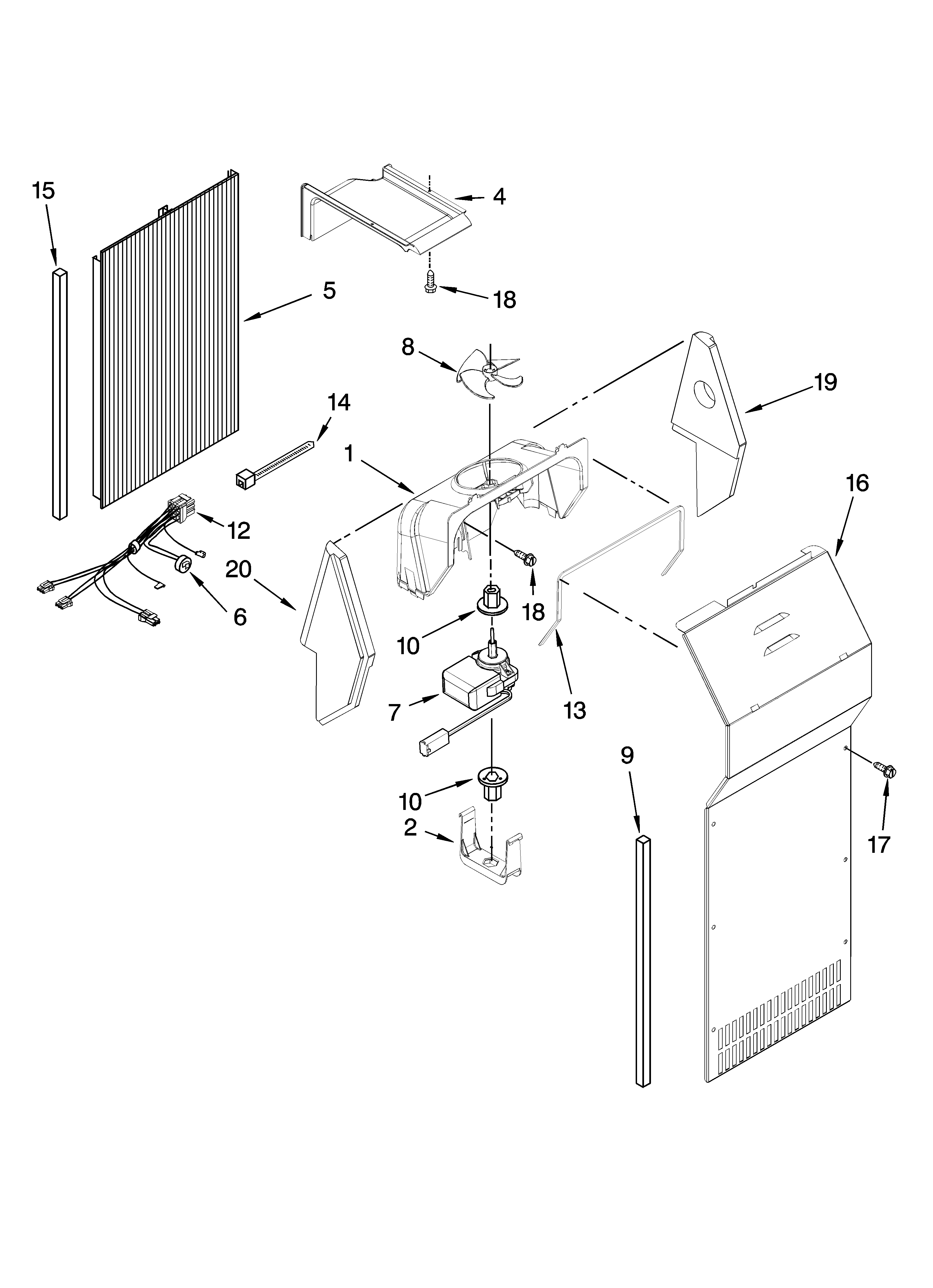 KitchenAid KSRG25FTSS01 air flow parts diagram