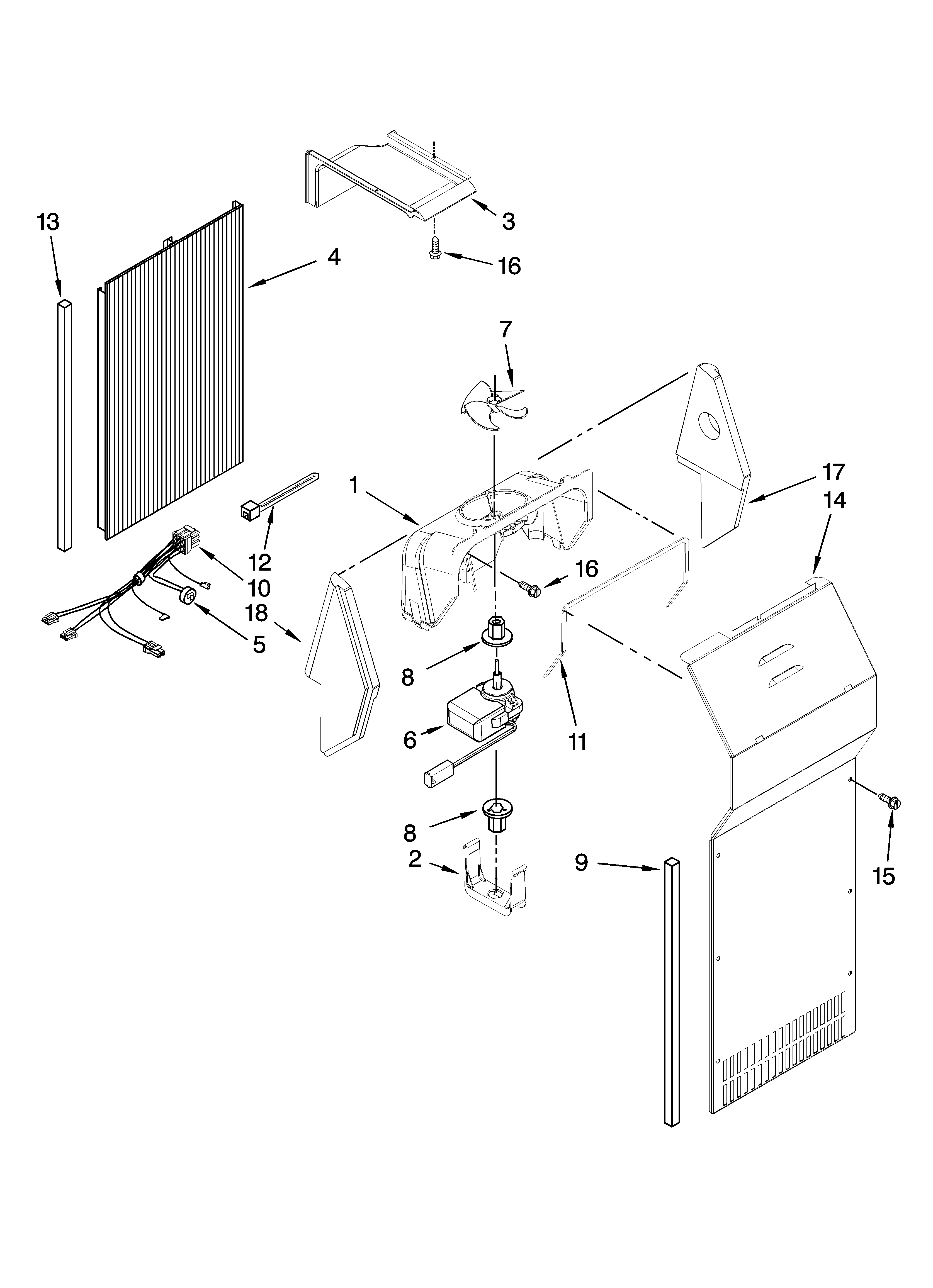 KitchenAid KSRX25FTSS01 air flow parts diagram