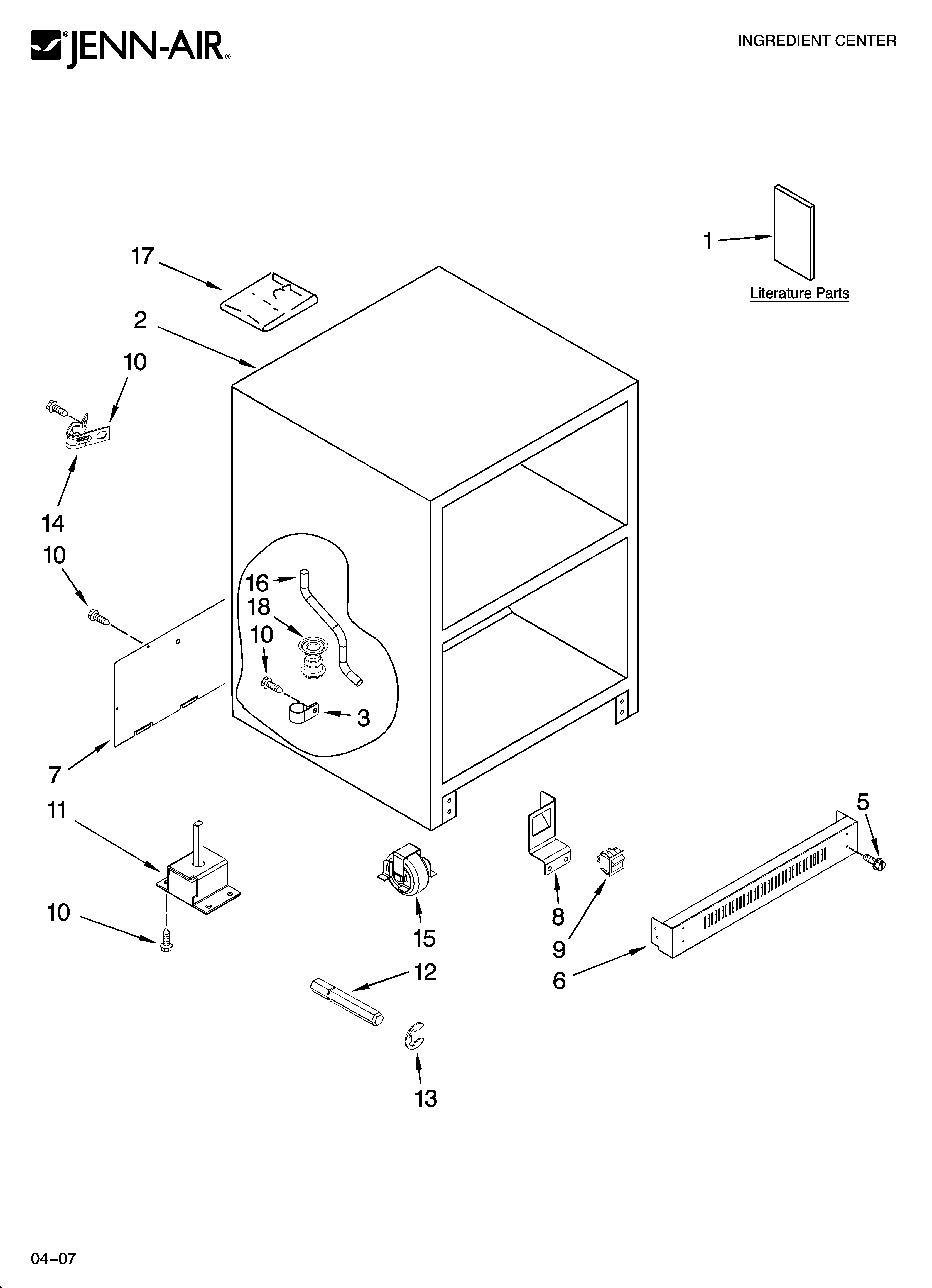 Jenn-Air JUD278DBES00 cabinet parts diagram
