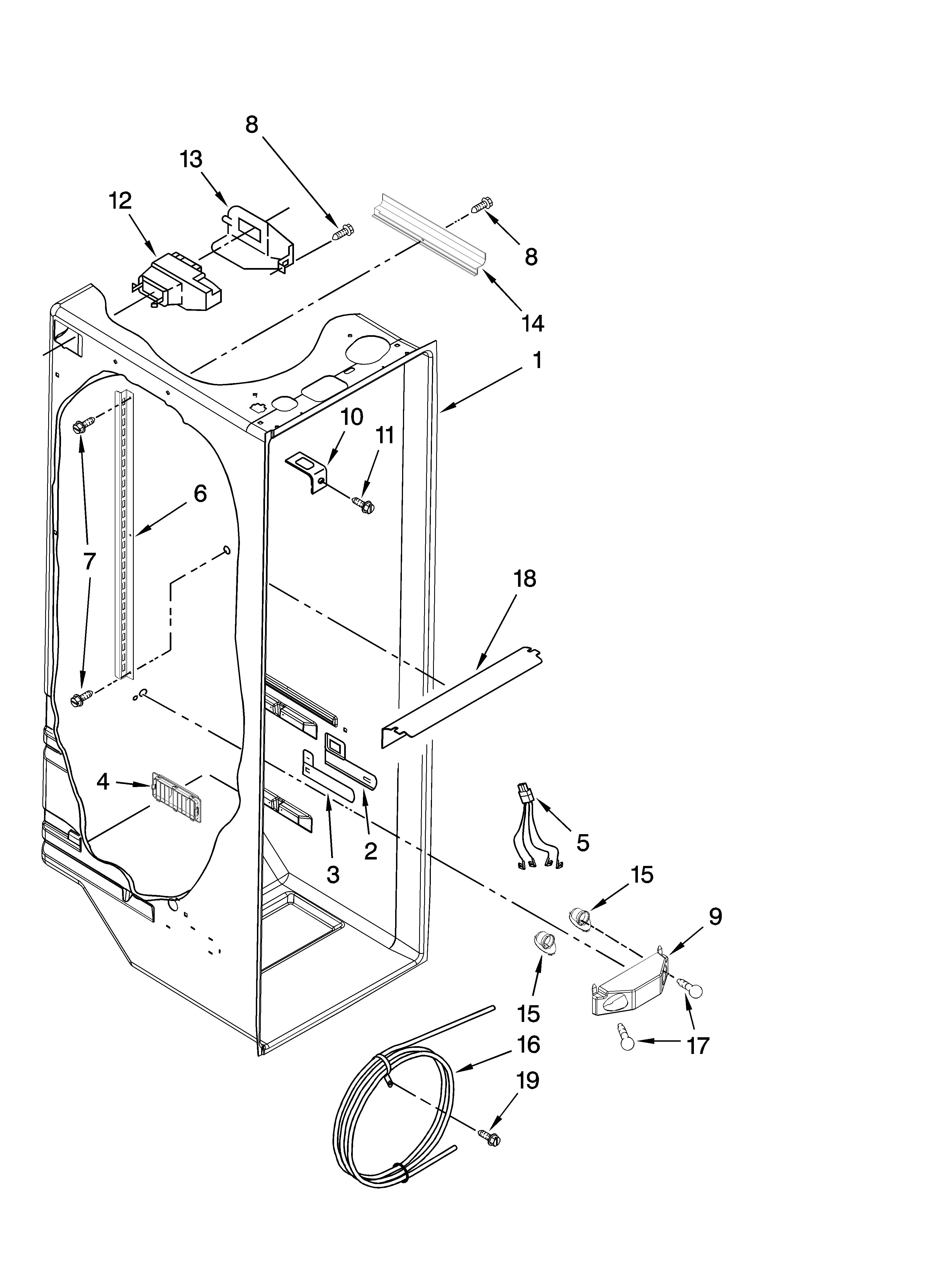 Maytag MSD2258KES01 refrigerator liner parts diagram