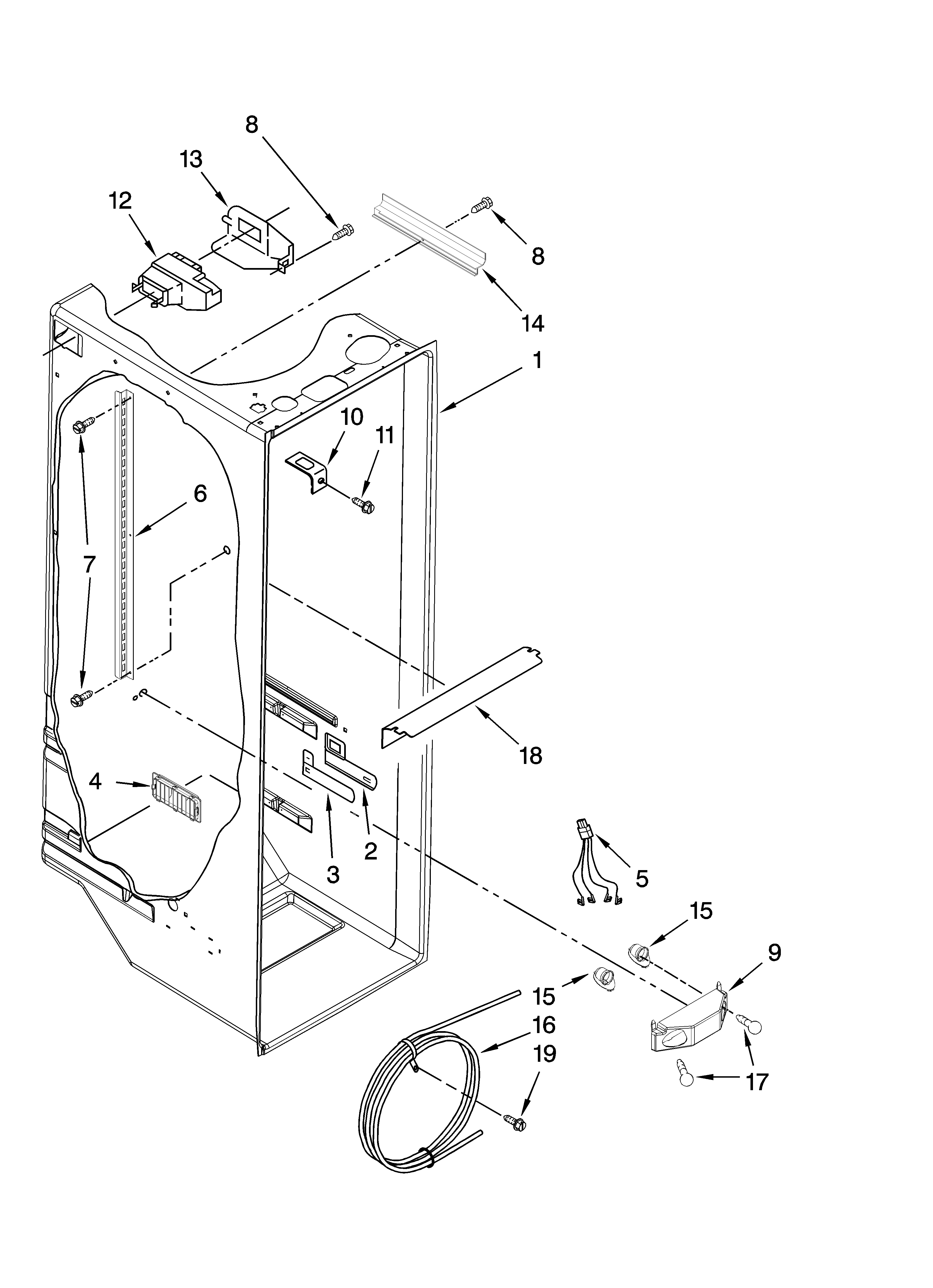 Maytag MSD2658KEU00 refrigerator liner parts diagram