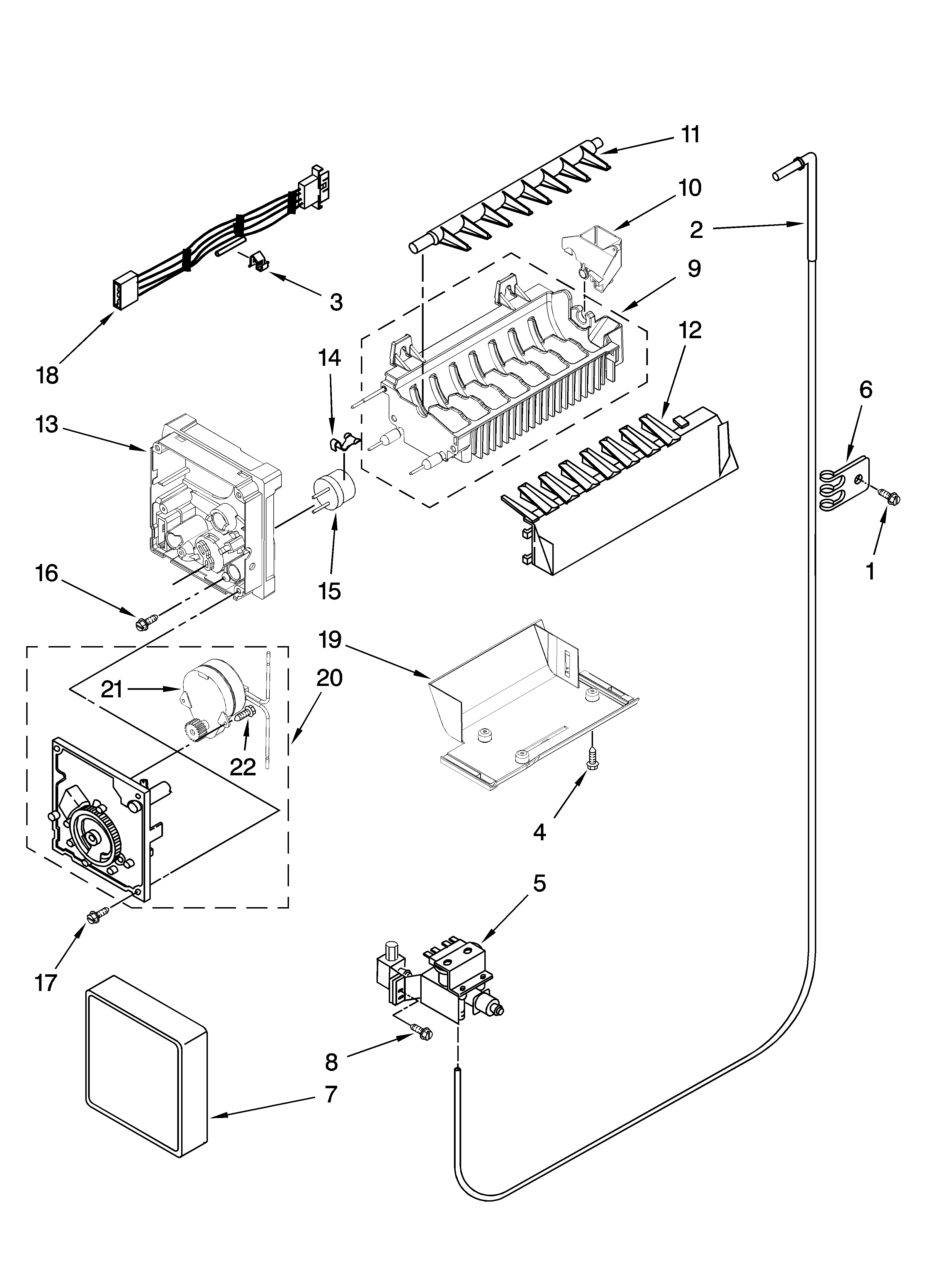 Maytag MSD2658KEU00 icemaker parts diagram