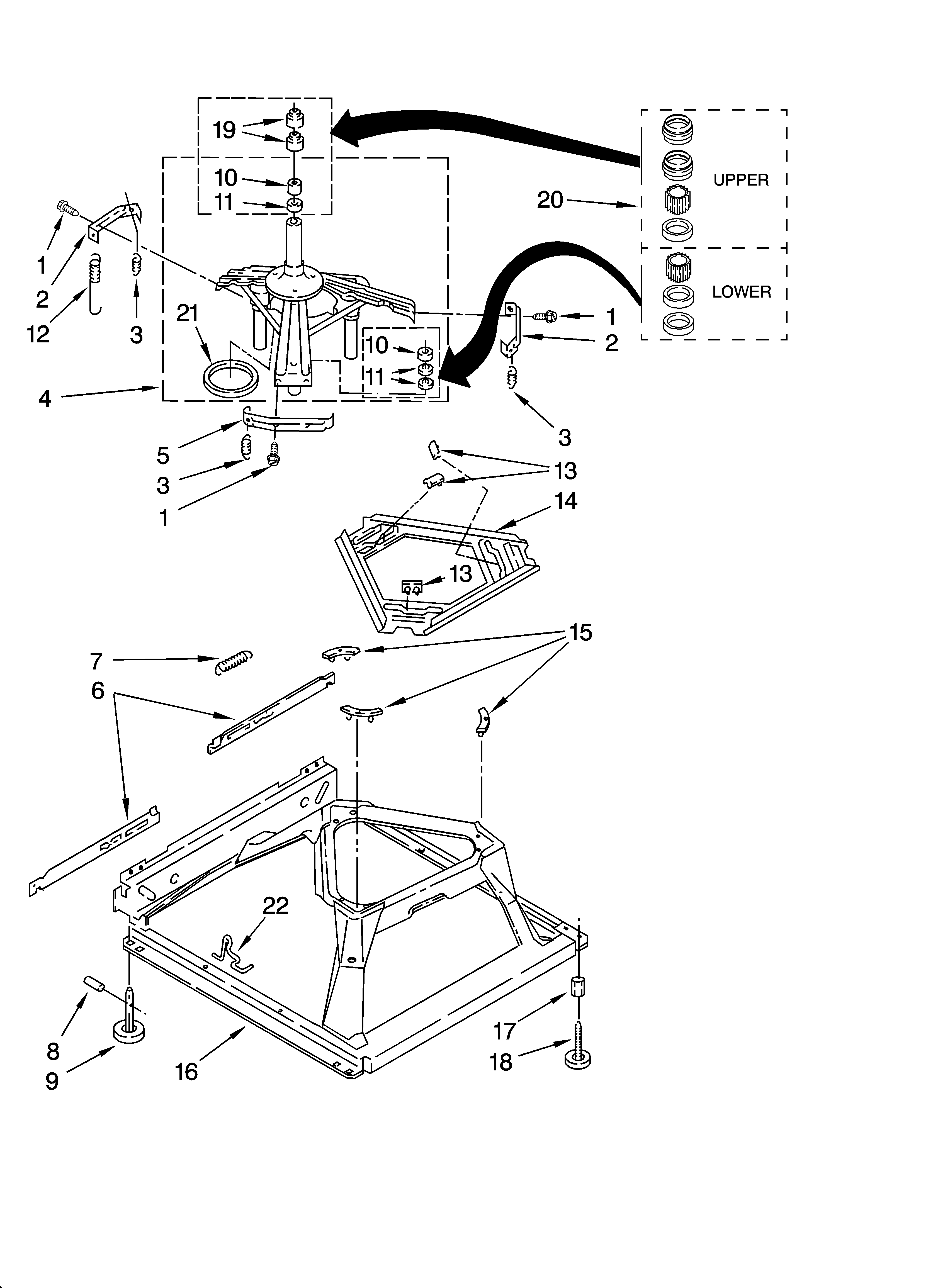 Admiral 4KATW4605TQ0 machine base parts diagram