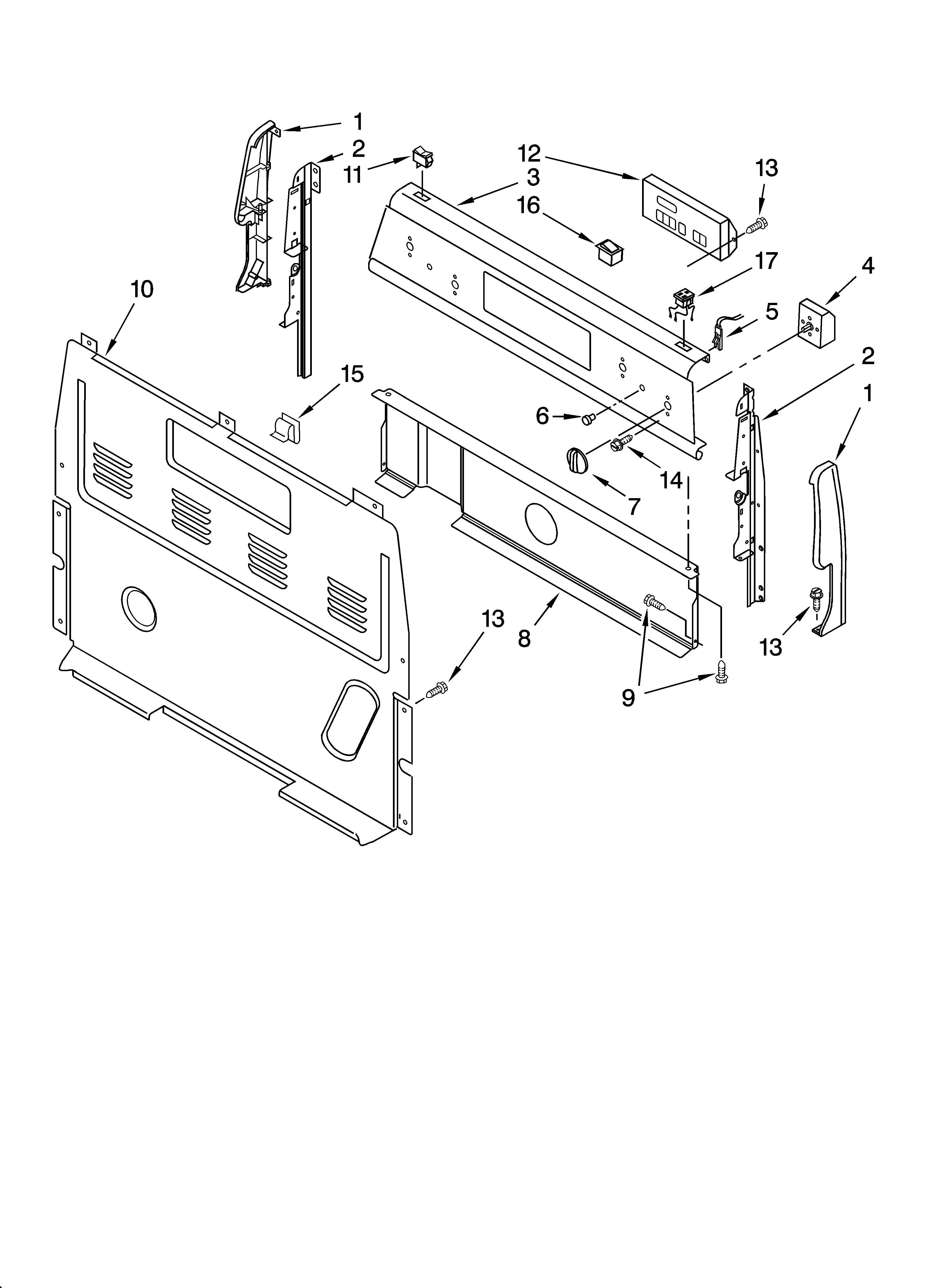 Magic Chef CERS858TCD0 control panel parts diagram