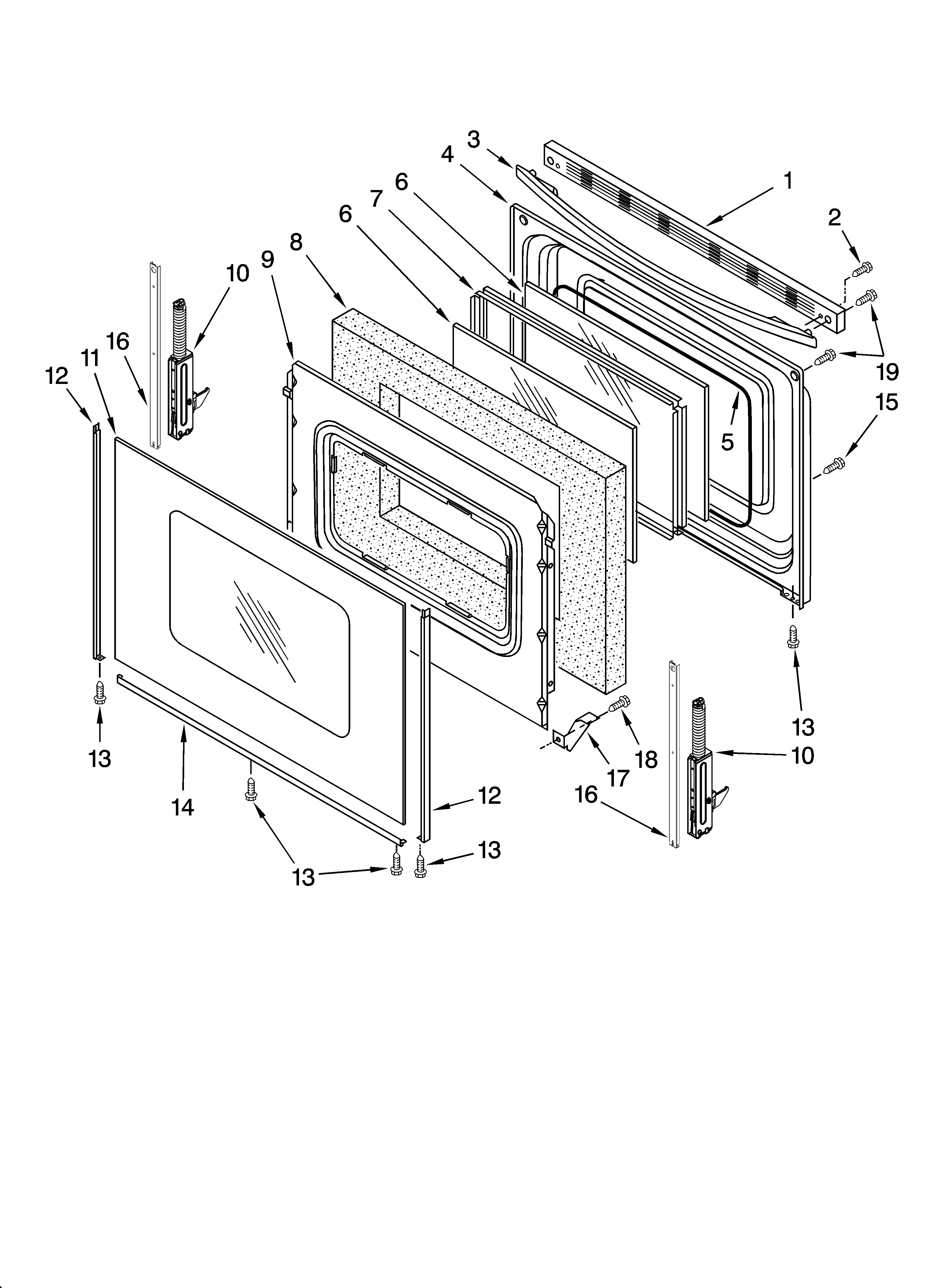 Magic Chef CERS858TCD0 door parts, optional parts (not included) diagram