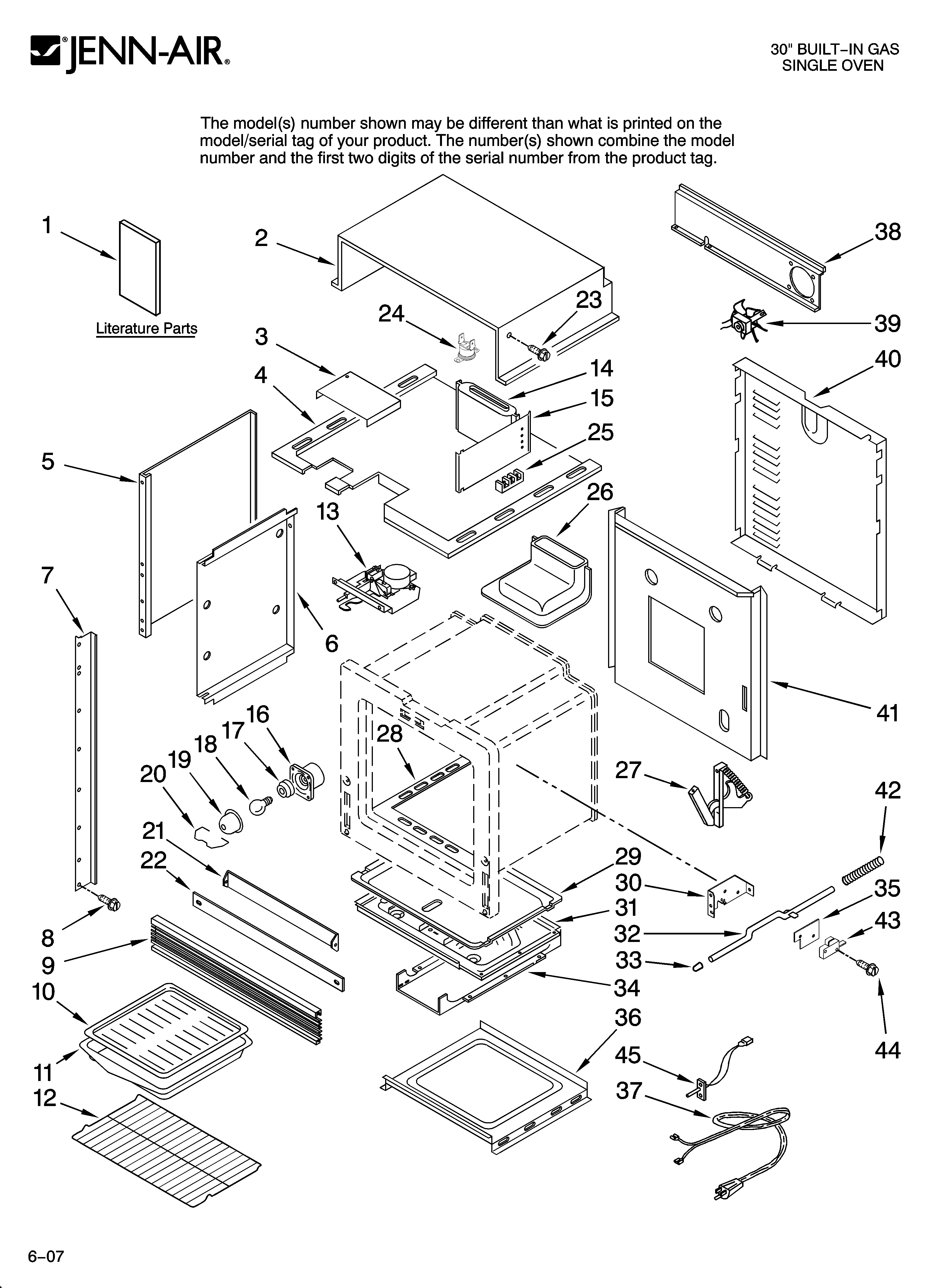 Jenn-Air JGW8130DDW12 oven parts diagram