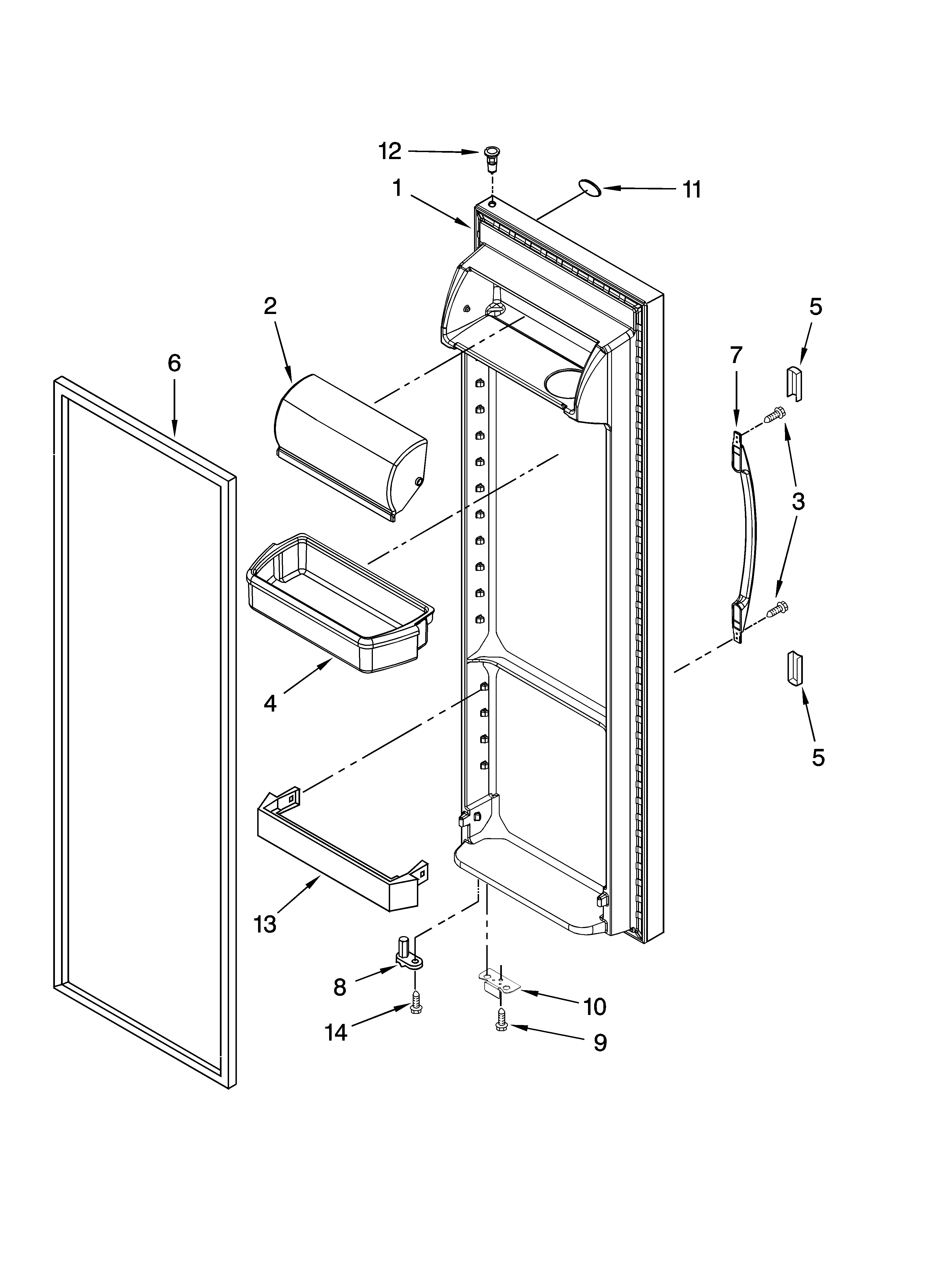Whirlpool ED2FVGXSS00 refrigerator door parts diagram