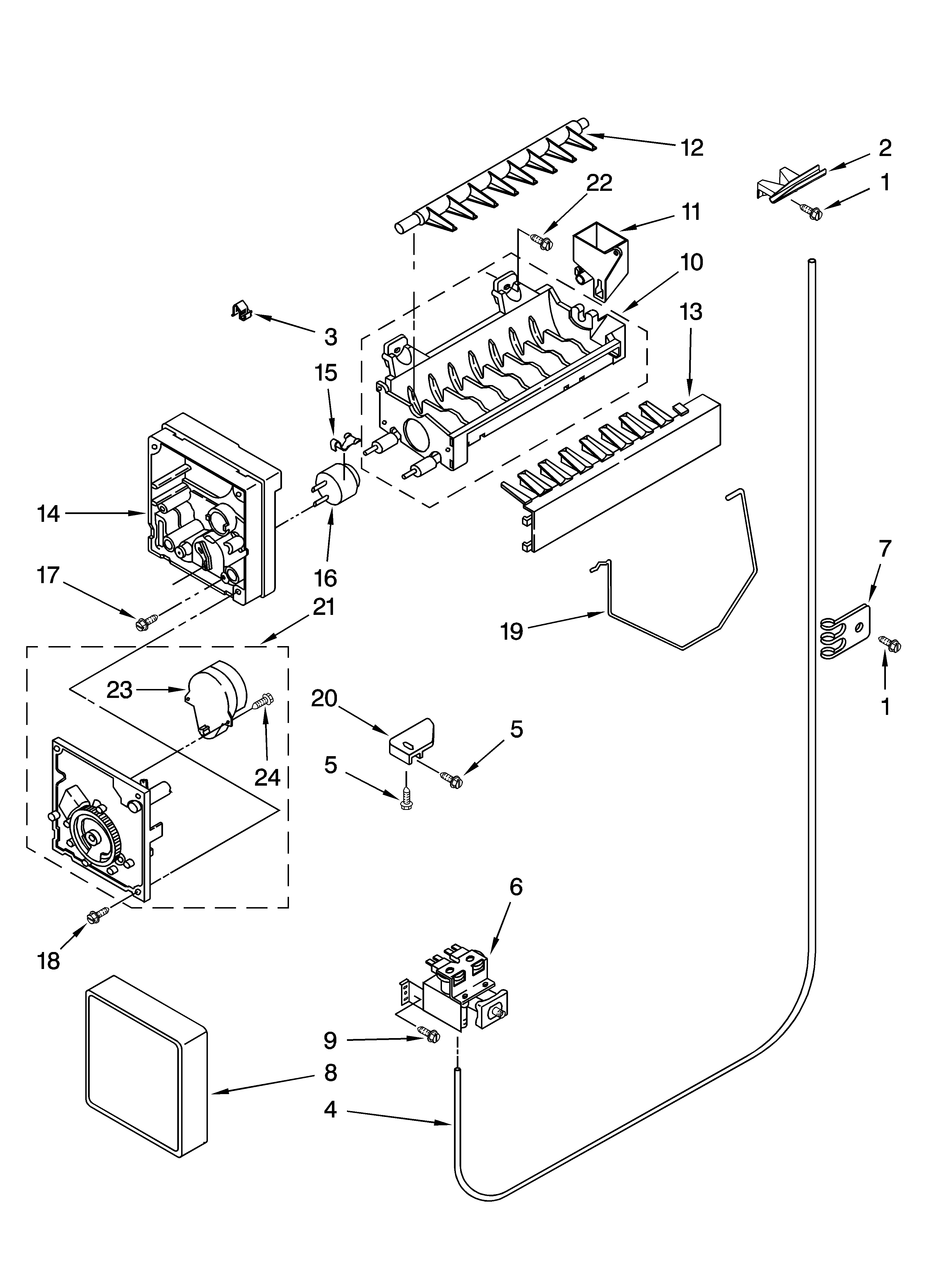 Whirlpool ED2FVGXSS00 icemaker parts, optional parts (not included) diagram