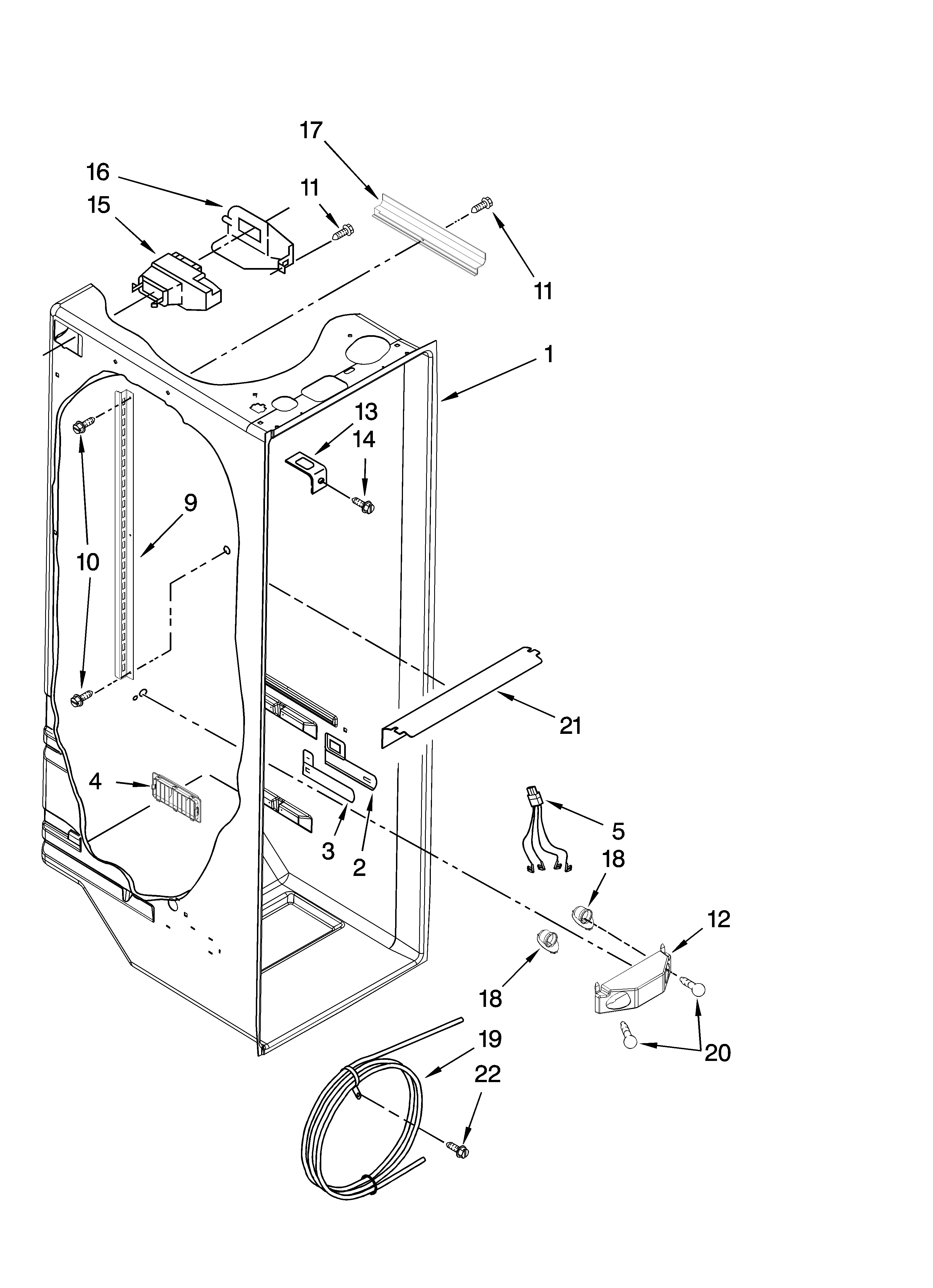 Whirlpool ED2JHAXTB01 refrigerator liner parts diagram